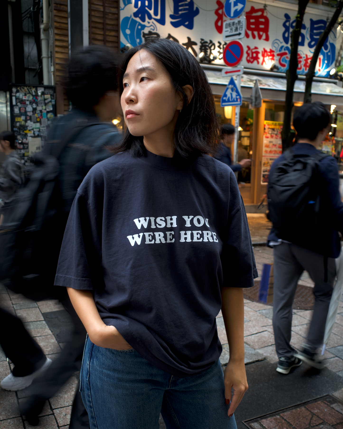 Wish You Were Here Tee: Vintage Navy