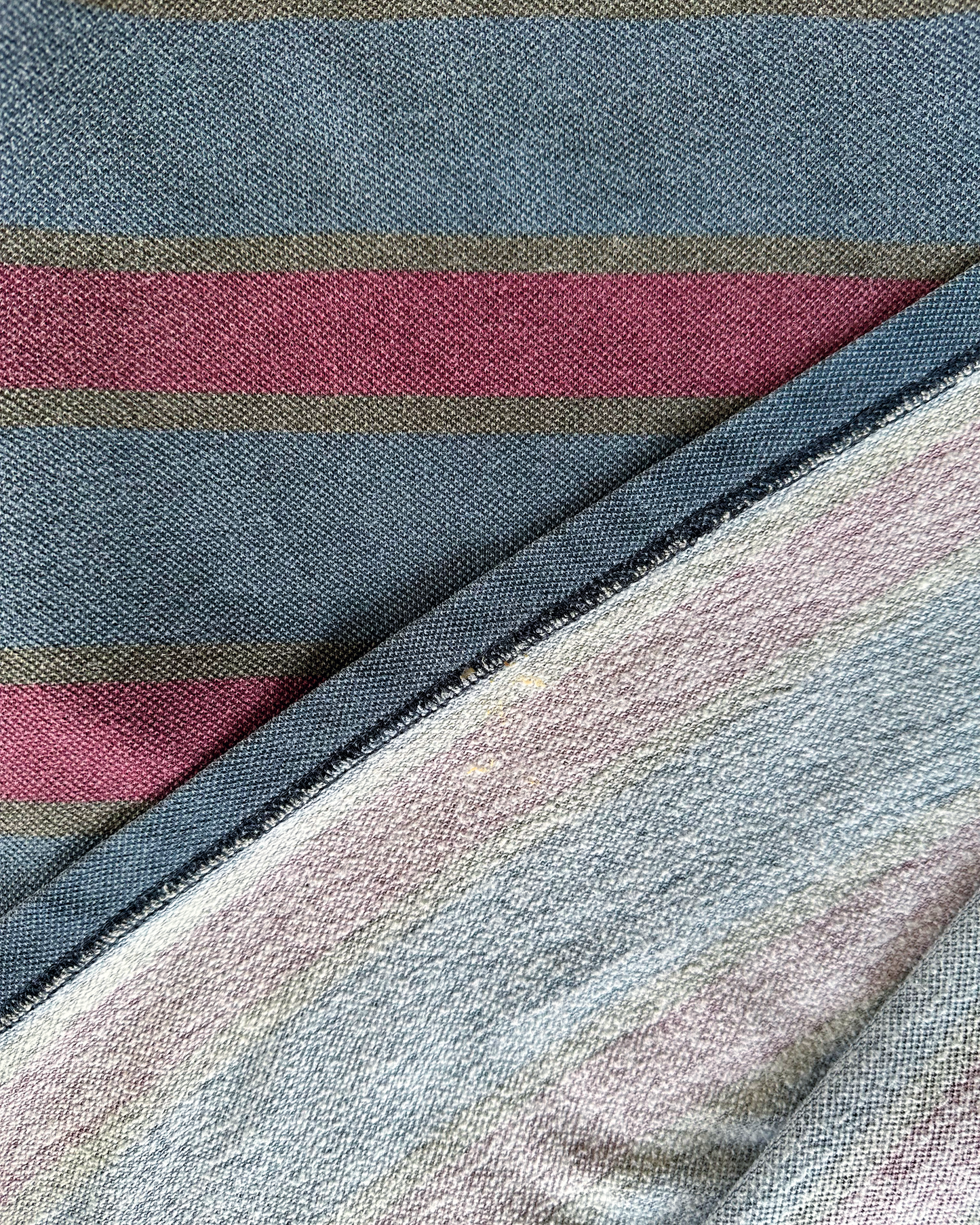 90s Gap Striped Pique Sweatshirt: Maroon M/L