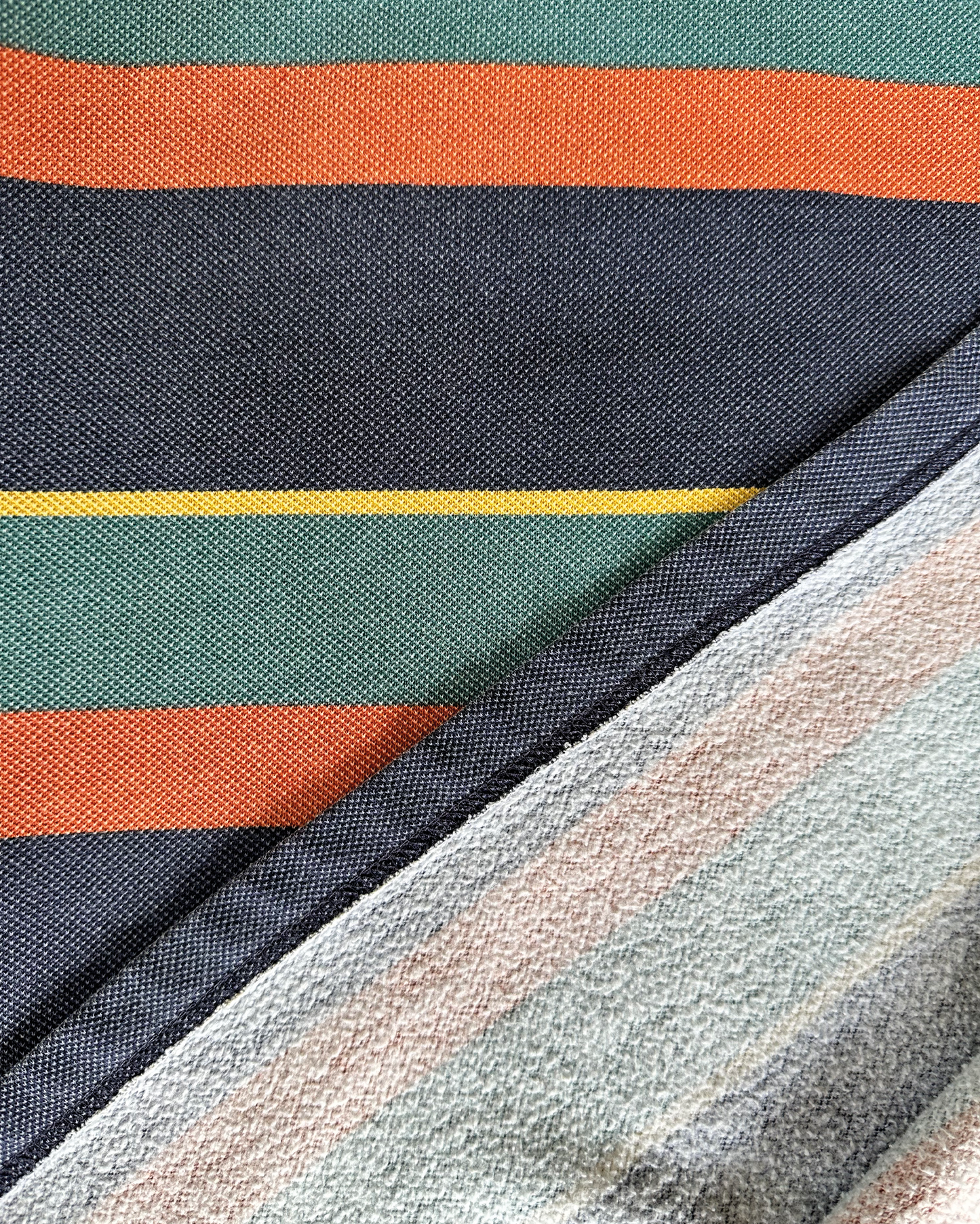 90s Gap Striped Pique Sweatshirt: Orange M/L