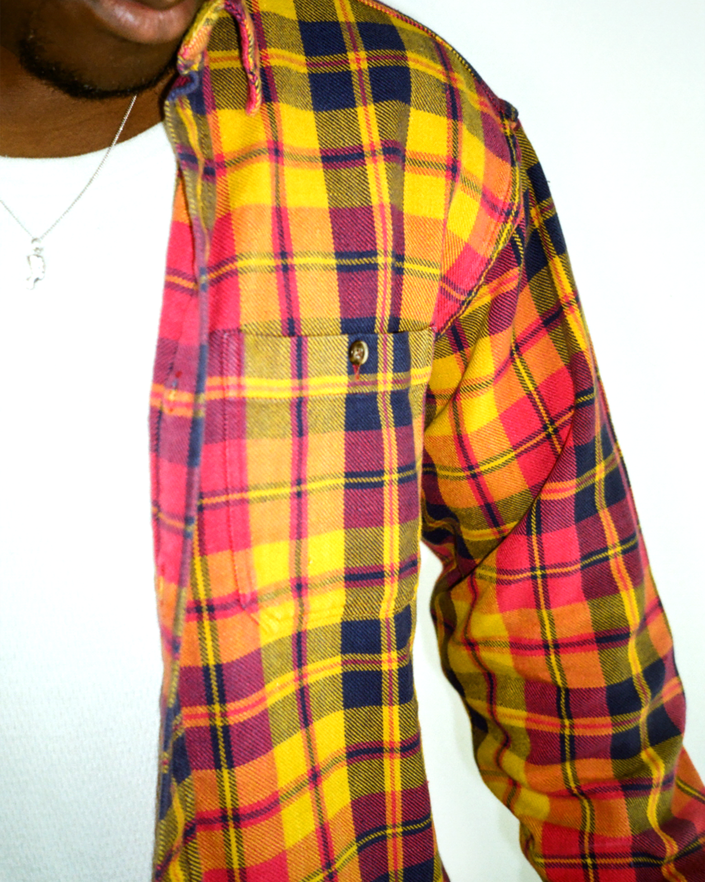 90s Gap Flannel Work Shirt: Yellow L