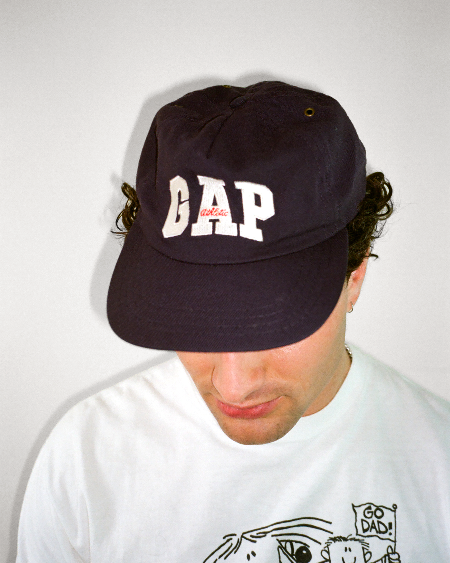 90s Gap Athletic 5 Panel Snapback Cap: Navy