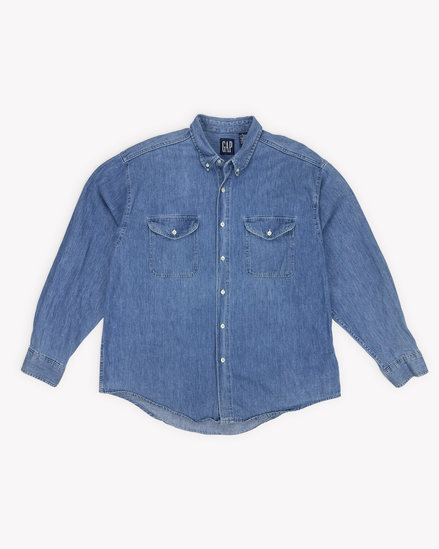 90s Gap Heavy Denim Work Shirt: Blue XL
