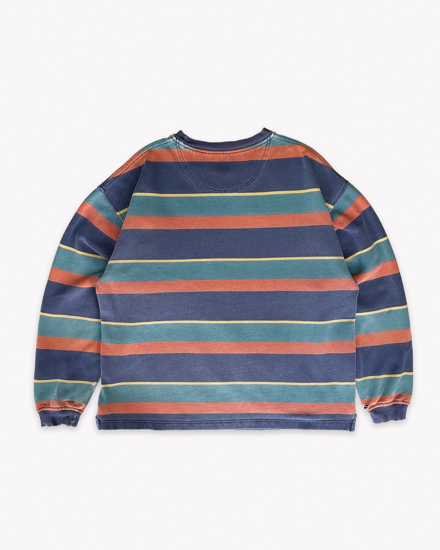 90s Gap Striped Pique Sweatshirt: Orange M/L