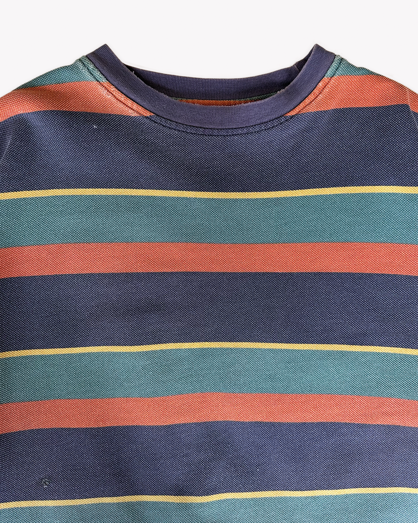 90s Gap Striped Pique Sweatshirt: Orange M/L