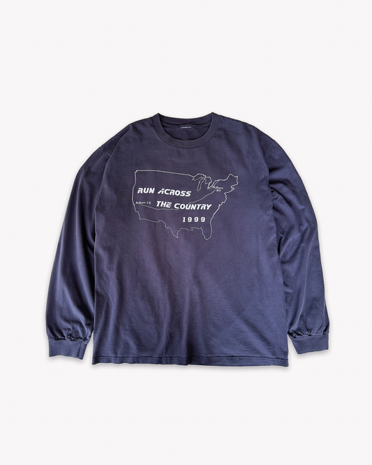 1999 Run Across The Country LS Tee: Navy S/M