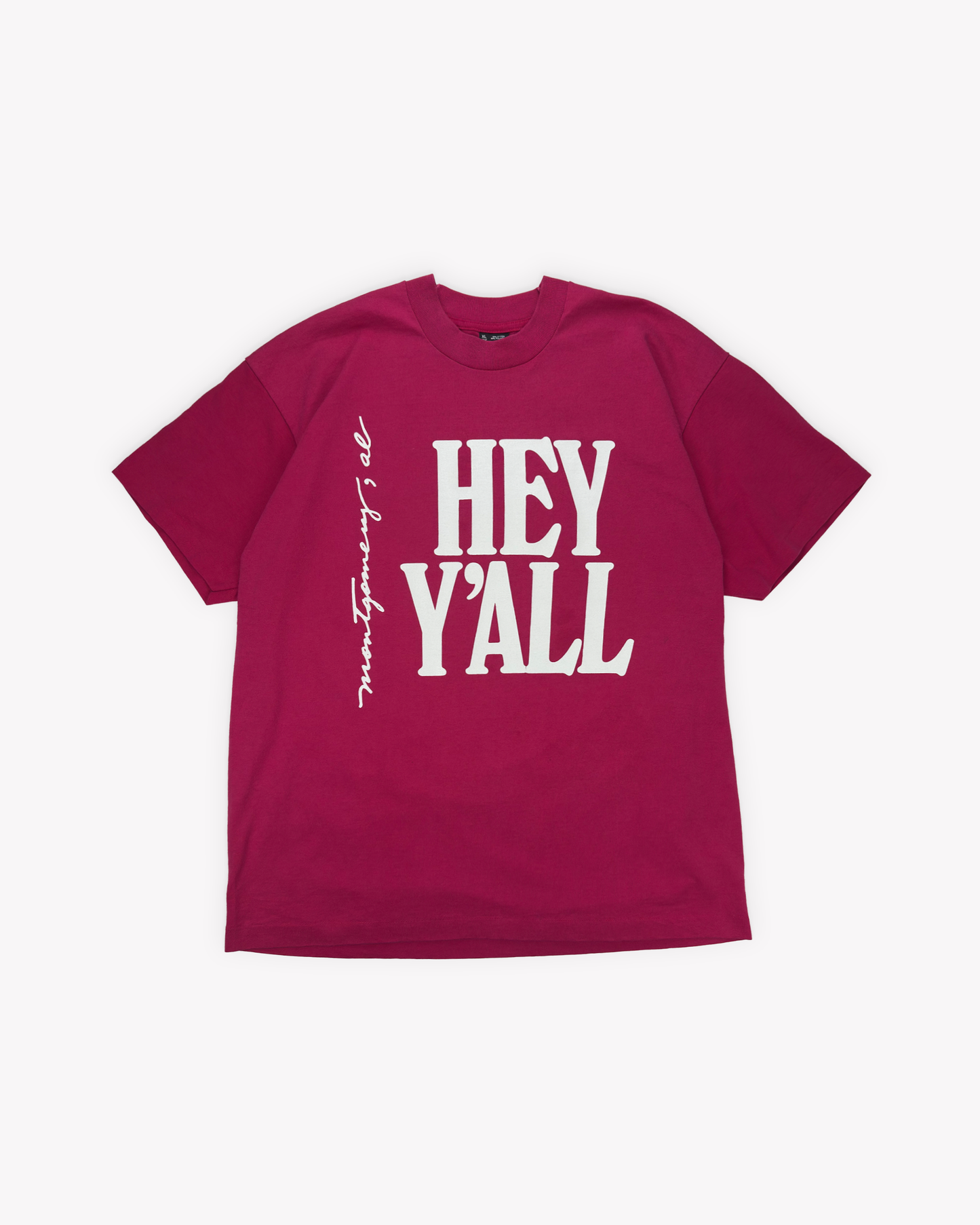 90s Hey Y'All Single Stitch Tee: Pink L