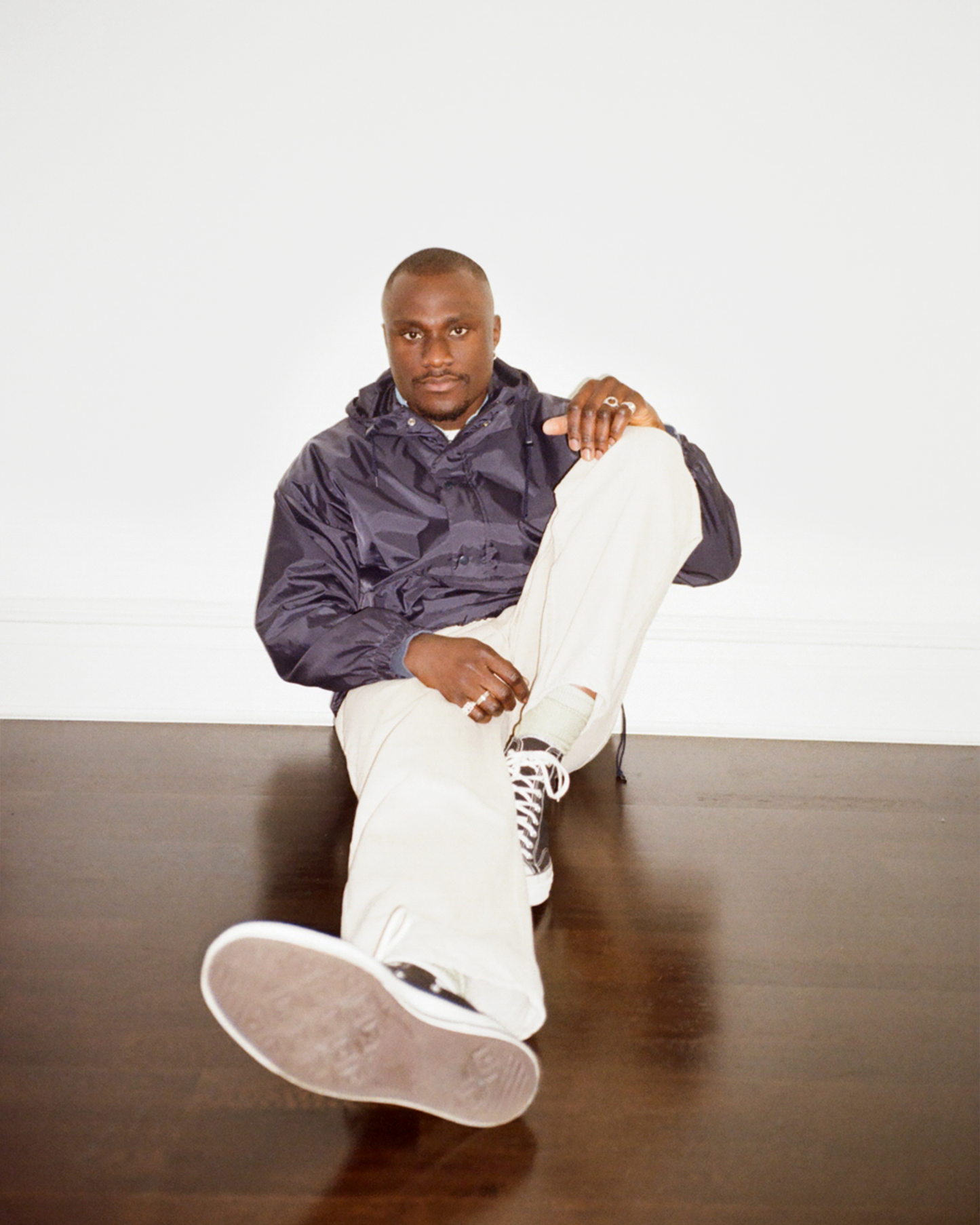 90s J.Crew Nylon Hooded Anorak: Navy L