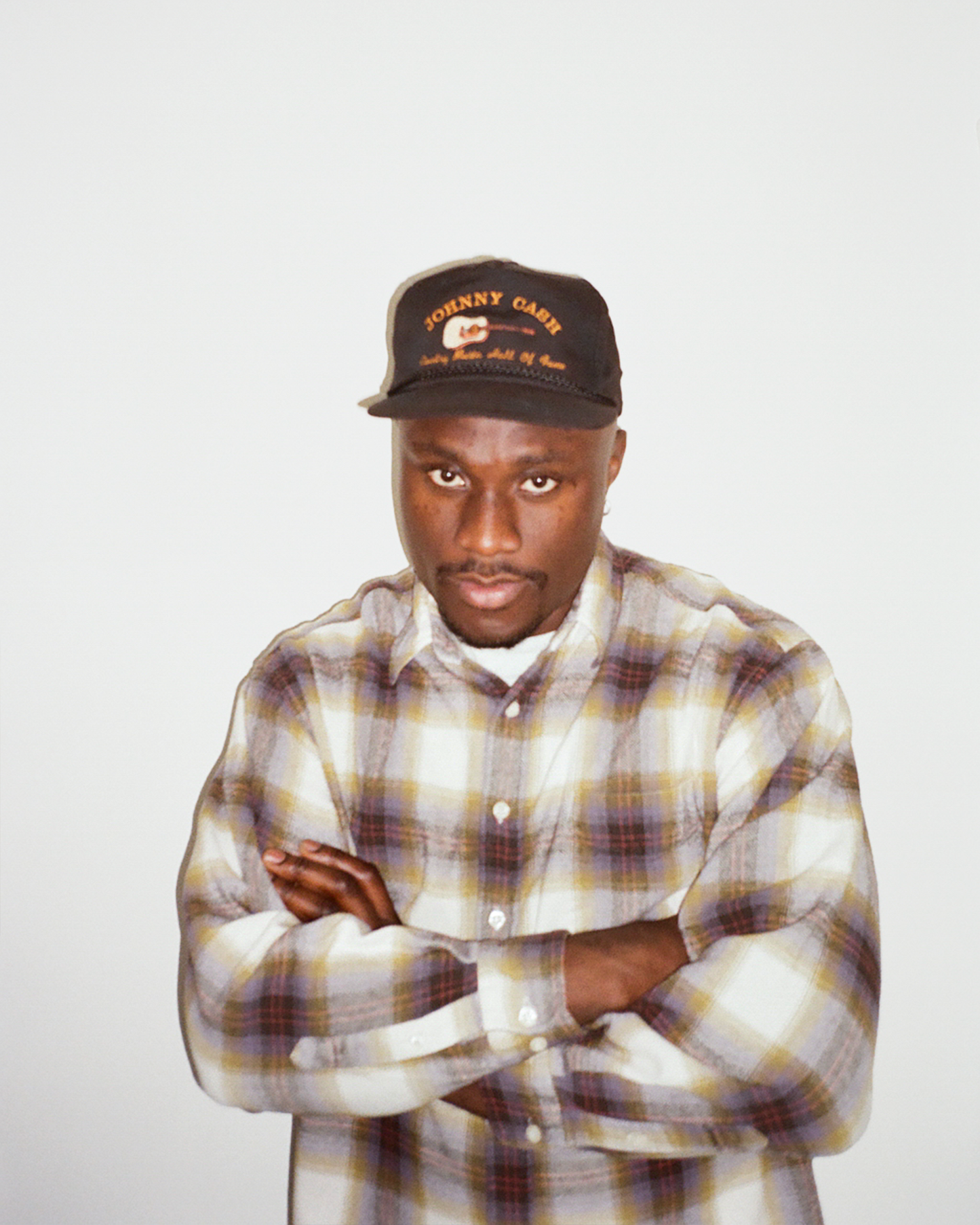 80s Johnny Cash 5 Panel Cap: Black