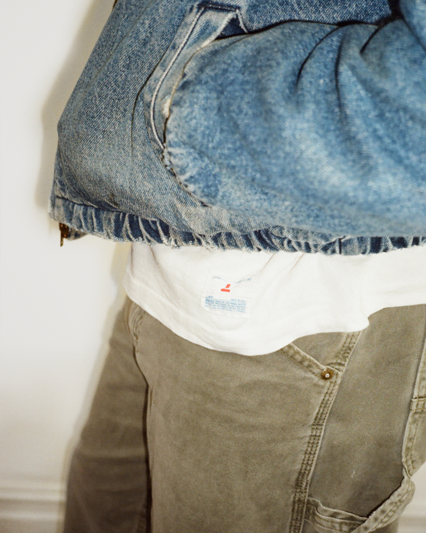 80s L.L.Bean Flannel Lined Denim Harrington Jacket: Blue L