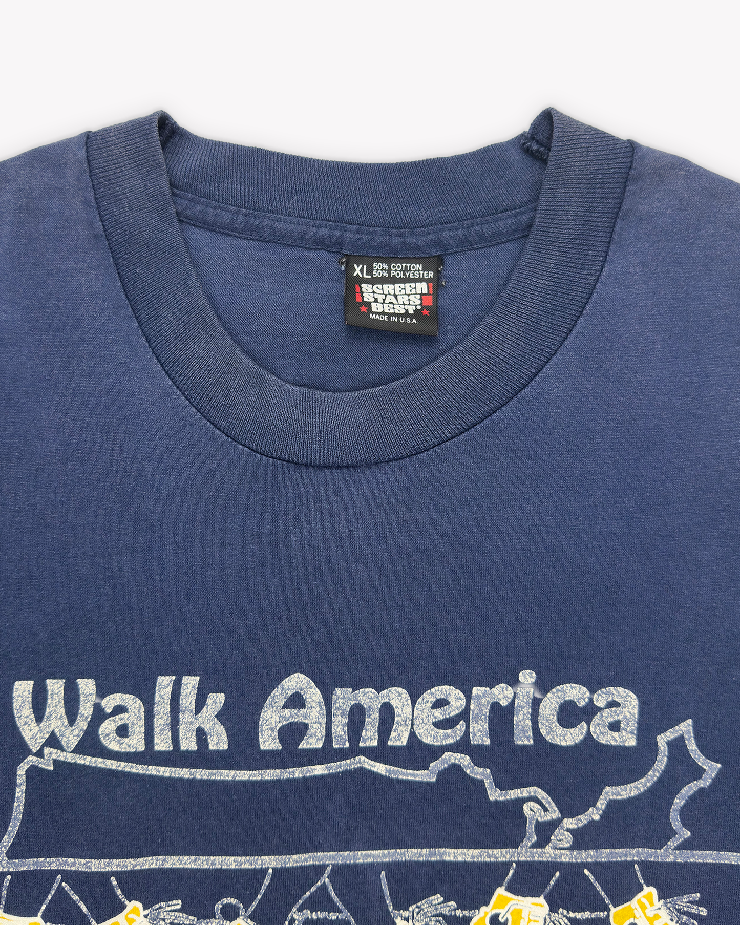 1990 Walk America Single Stitch Tee: Blue S/M