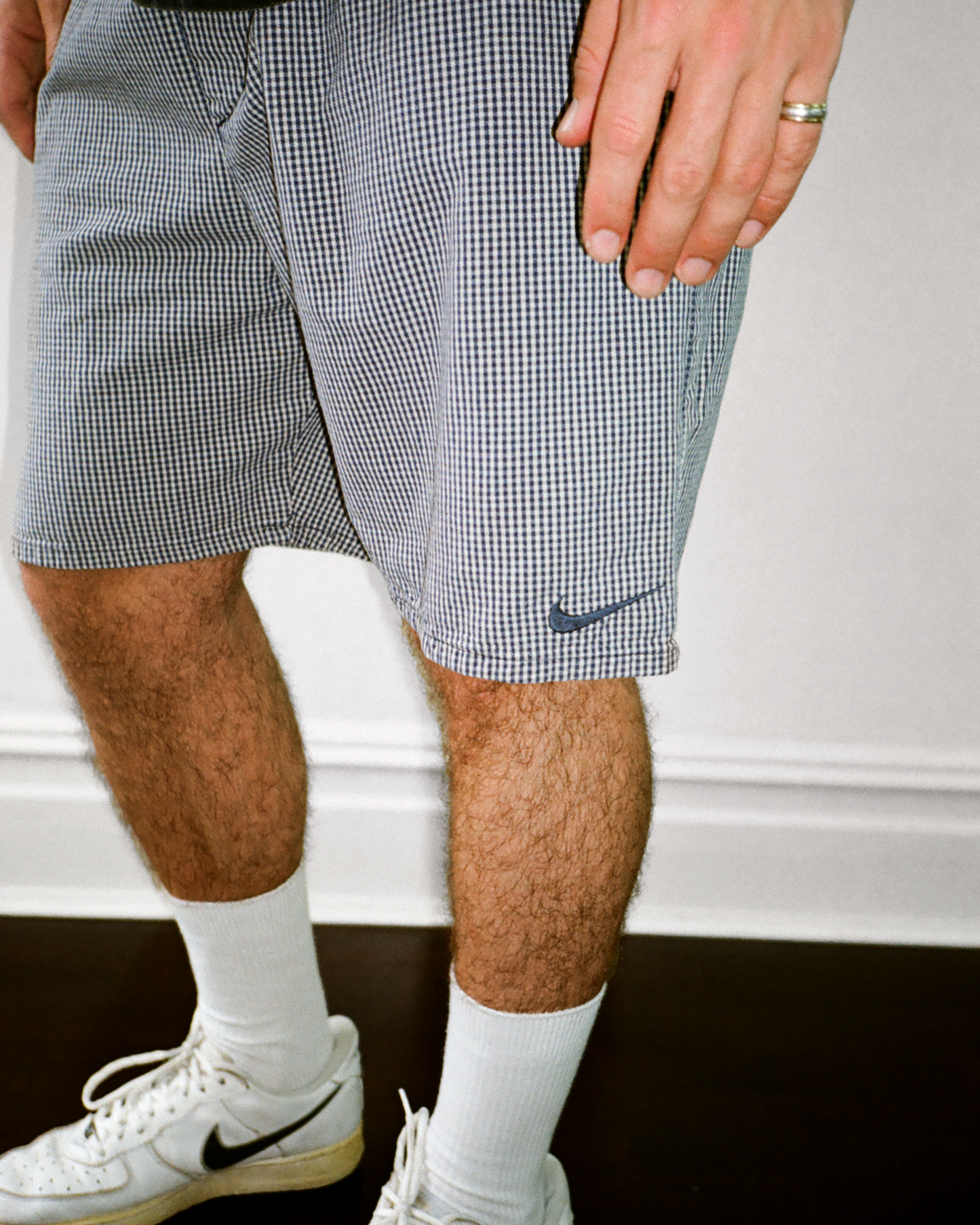 90s Nike Check Shorts: Blue 30-34"