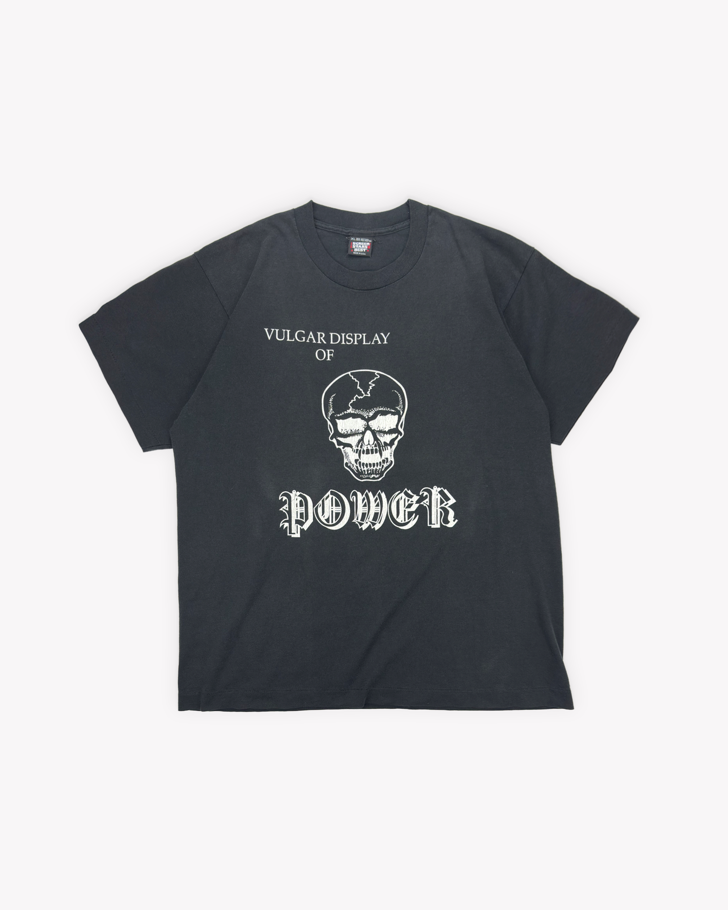 90s Vulgar Display of Power Single Stitch Tee: Black L
