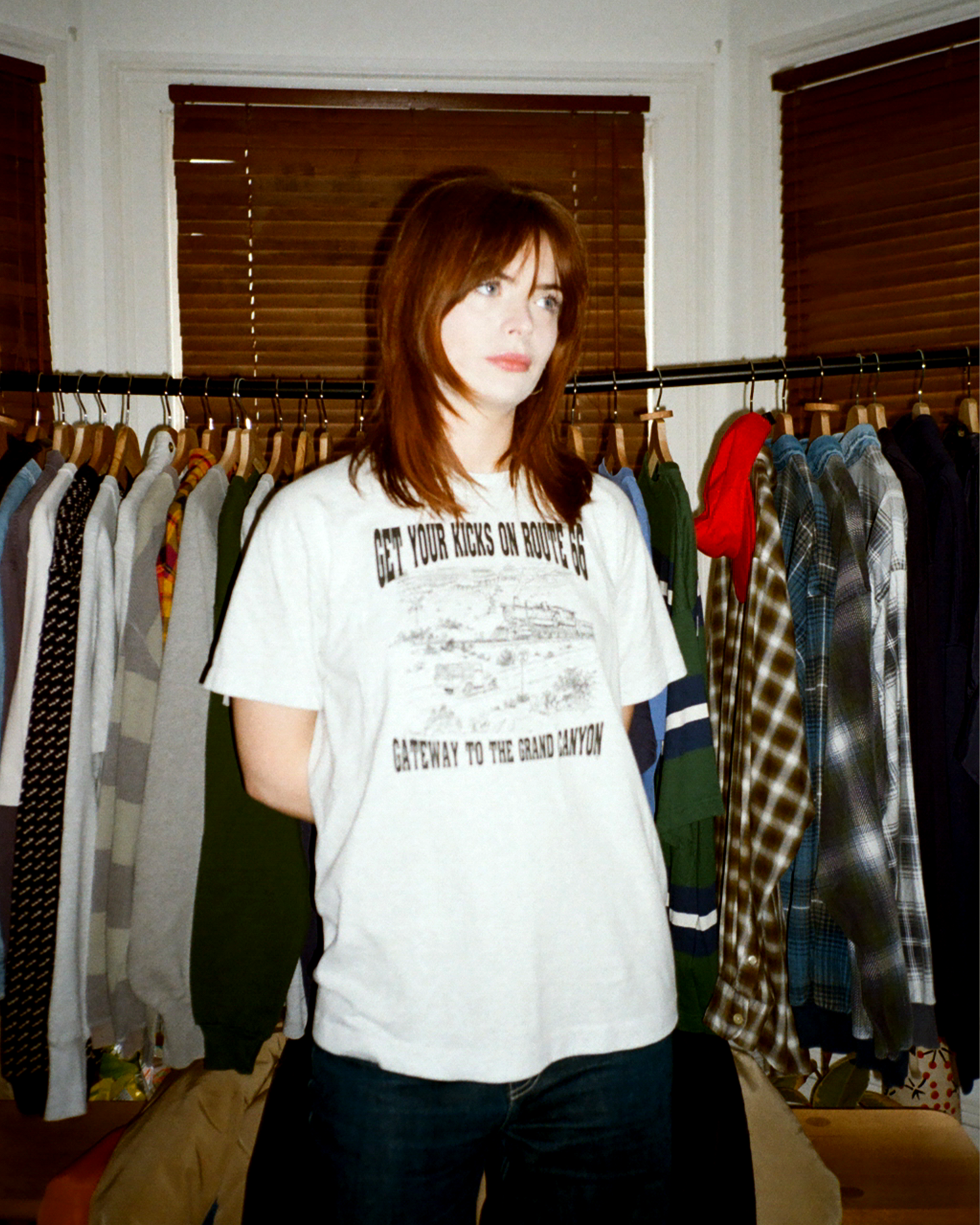 90s Route 66 Single Stitch Tee: Grey S/M