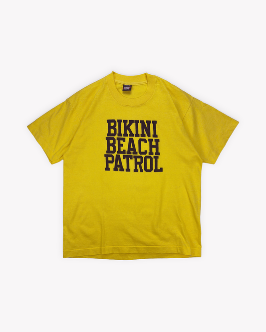 90s Bikini Beach Single Stitch Tee: Yellow S/M