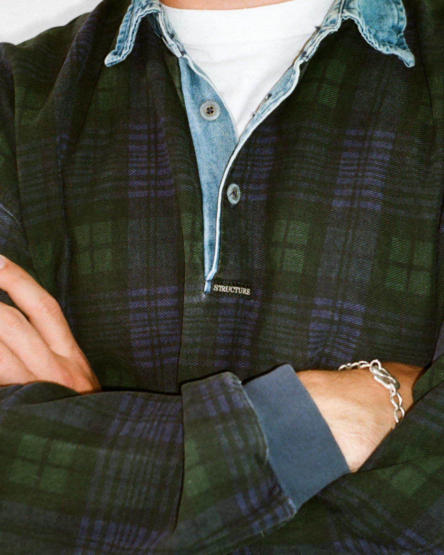90s Structure Plaid Rugby: Blackwatch L