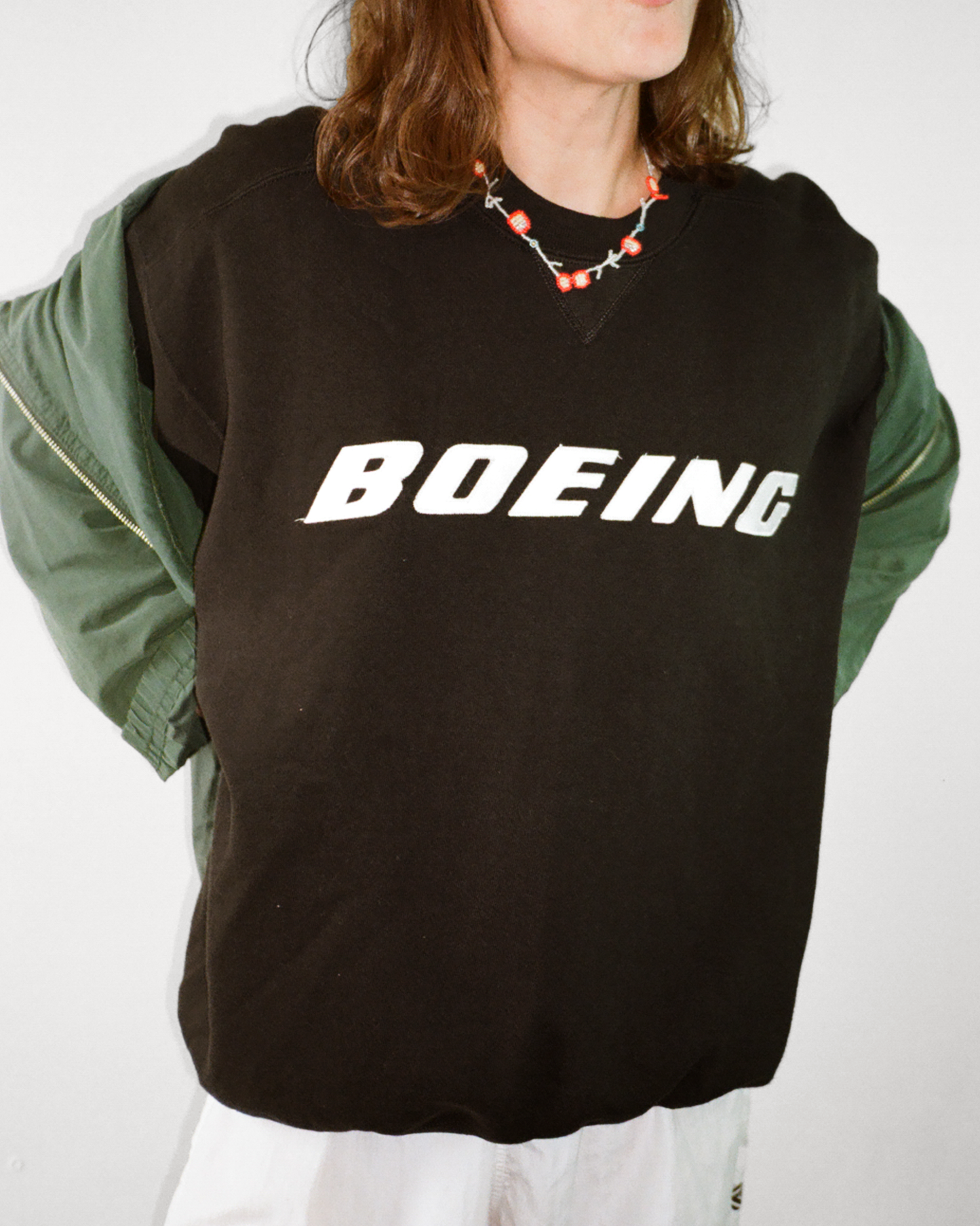 90s Boeing Sweatshirt: Black L