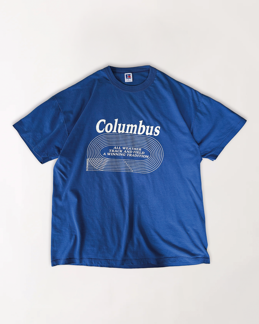 90s COLUMBUS TRACK AND FIELD TEE L