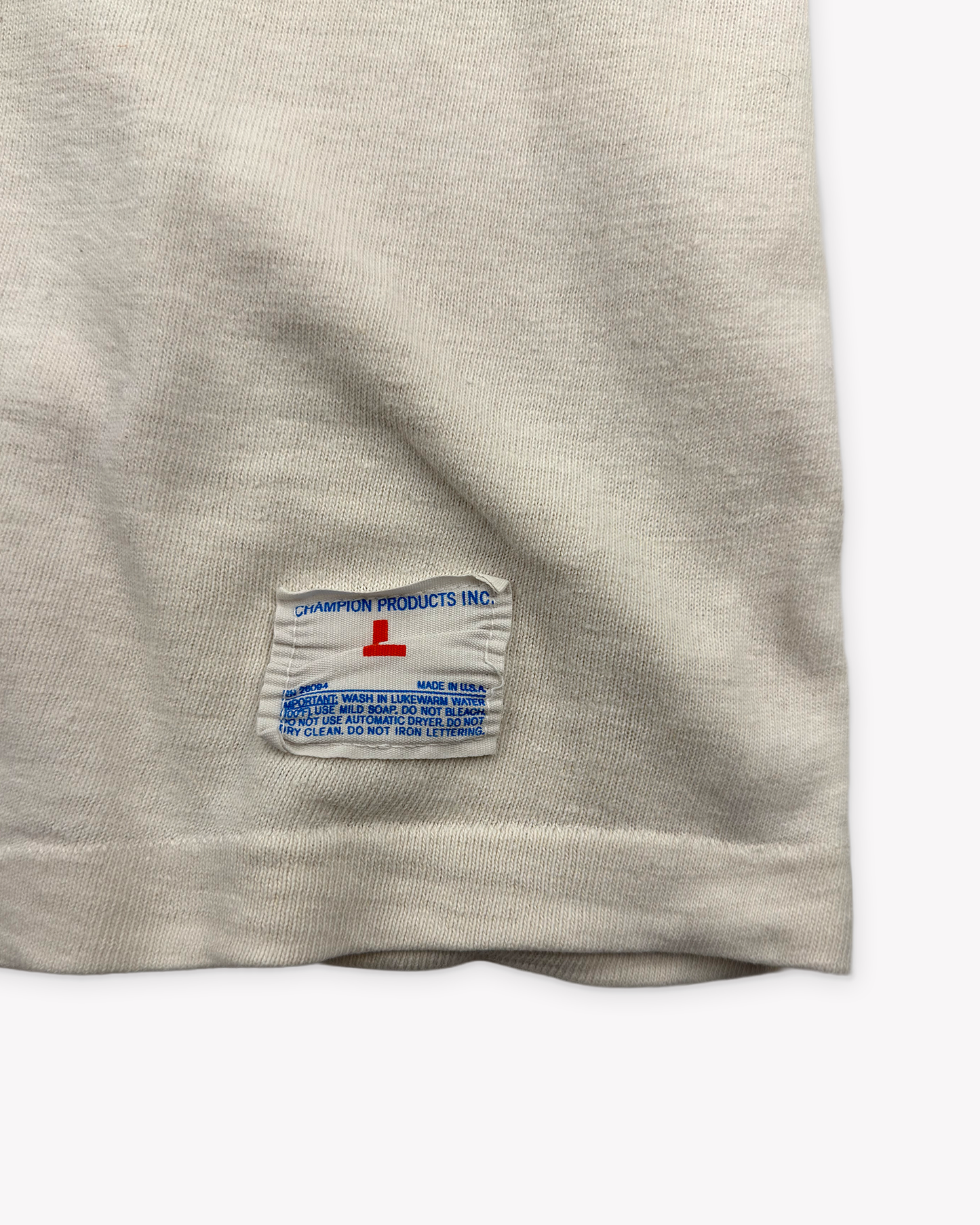 70s Champion Greensburg Swimming Cotton Jersey: Off White M