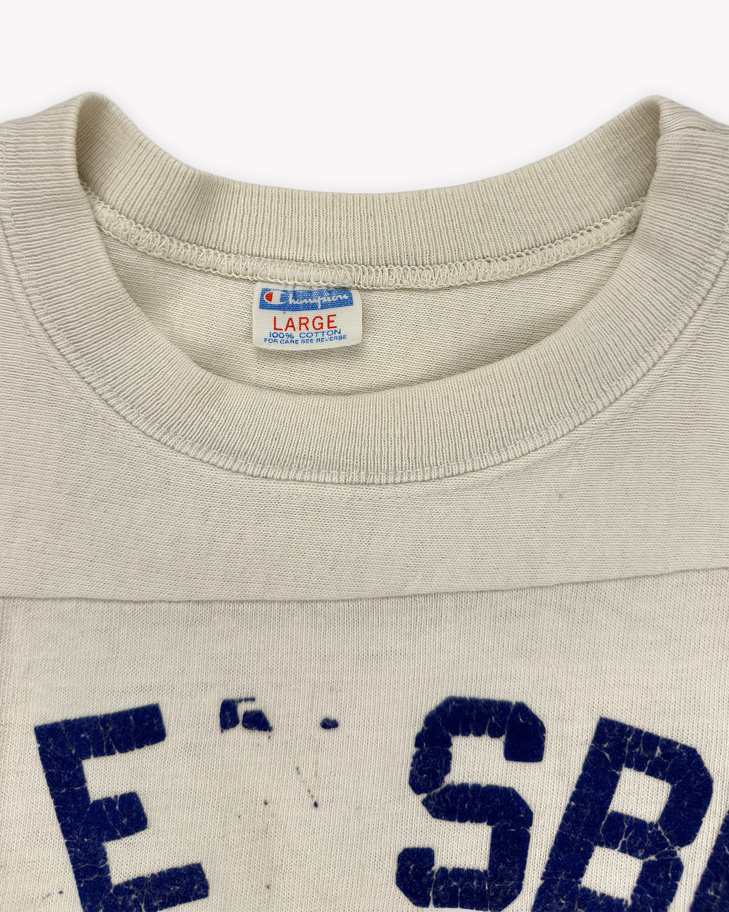70s Champion Greensburg Swimming Cotton Jersey: Off White M