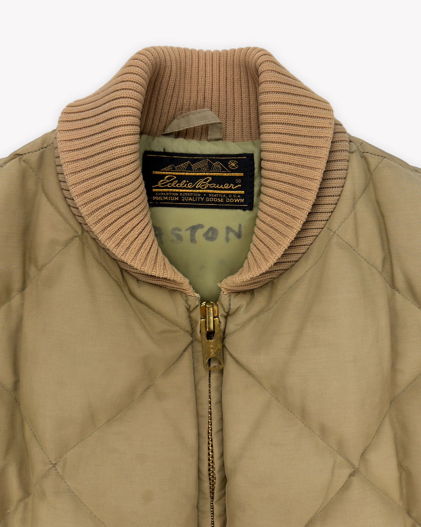 70s Eddie Bauer Skyliner Down Jacket: Beige M/L