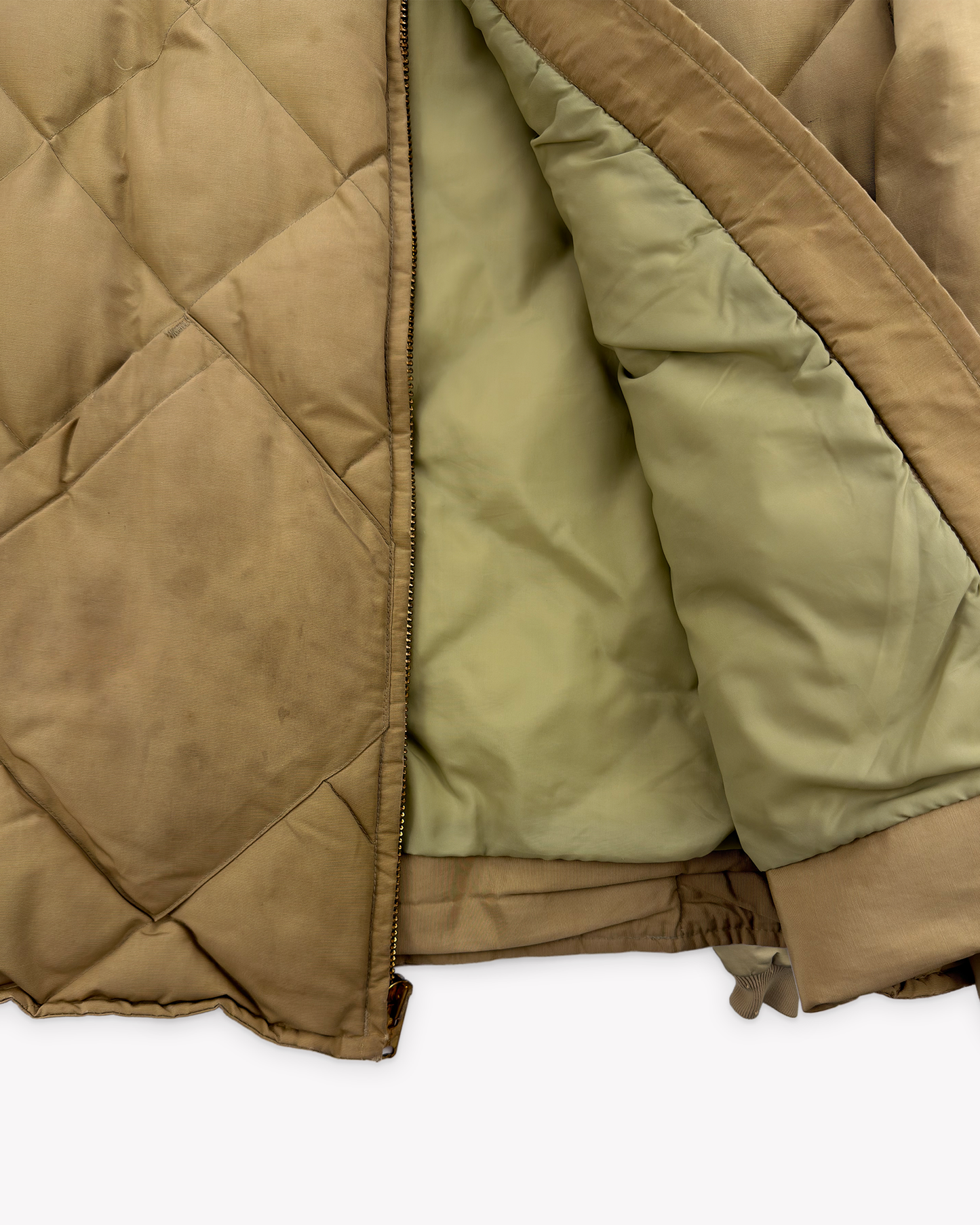 70s Eddie Bauer Skyliner Down Jacket: Beige M/L