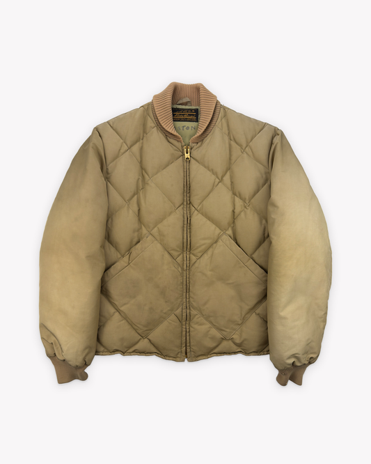 70s Eddie Bauer Skyliner Down Jacket: Beige M/L