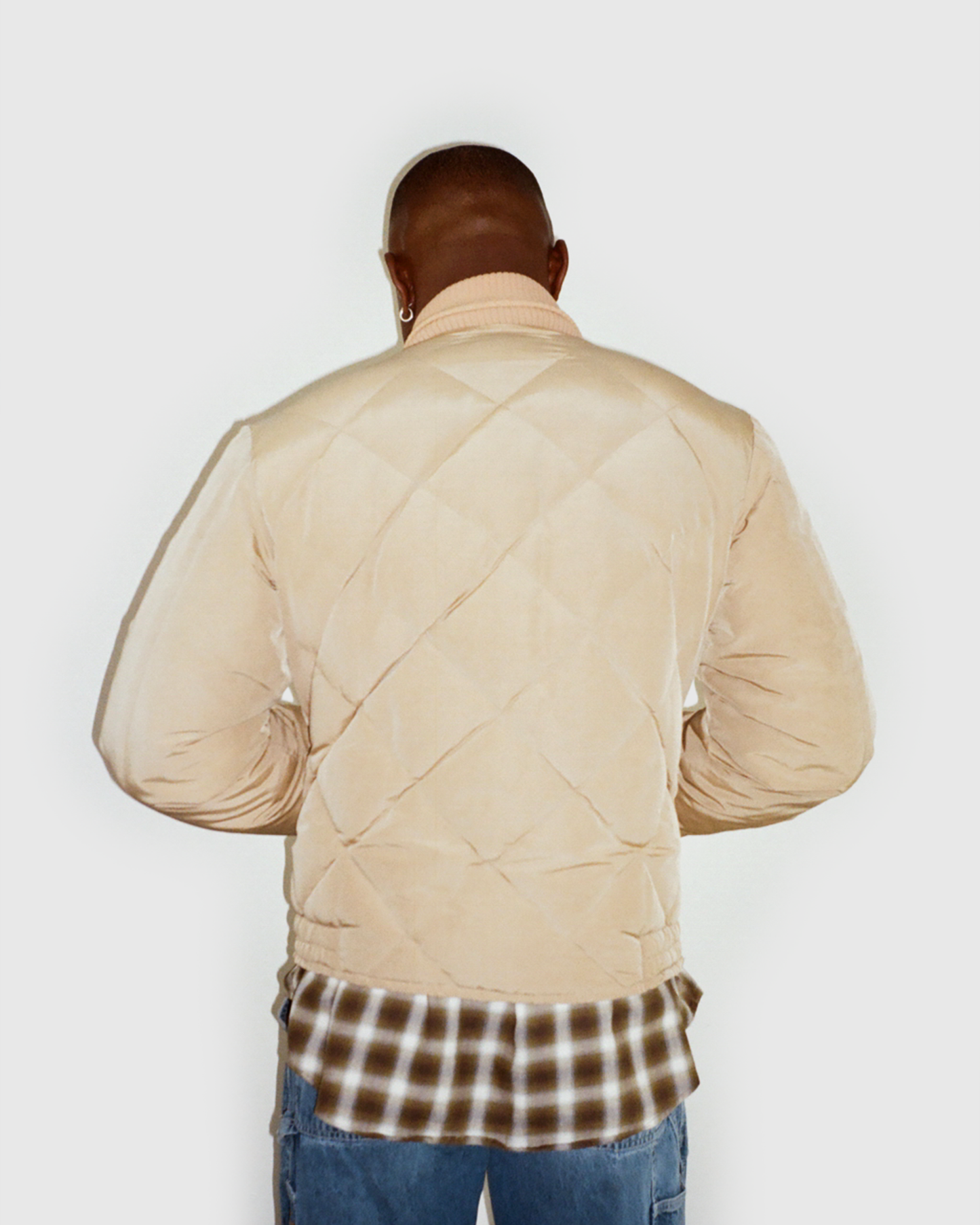 70s Eddie Bauer Skyliner Down Jacket: Beige M/L