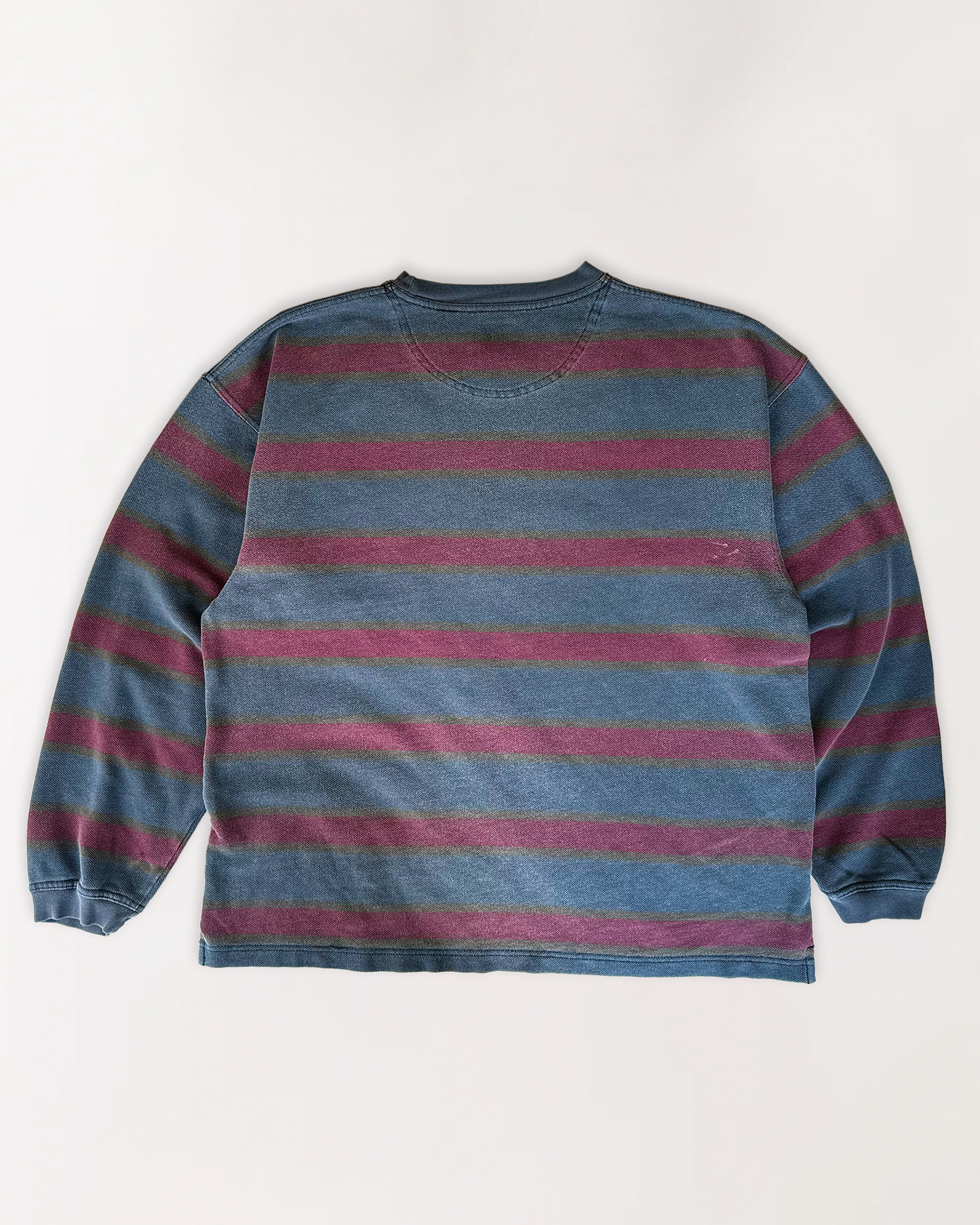 90s GAP STRIPED PIQUE SWEATSHIRT MAROON M/L