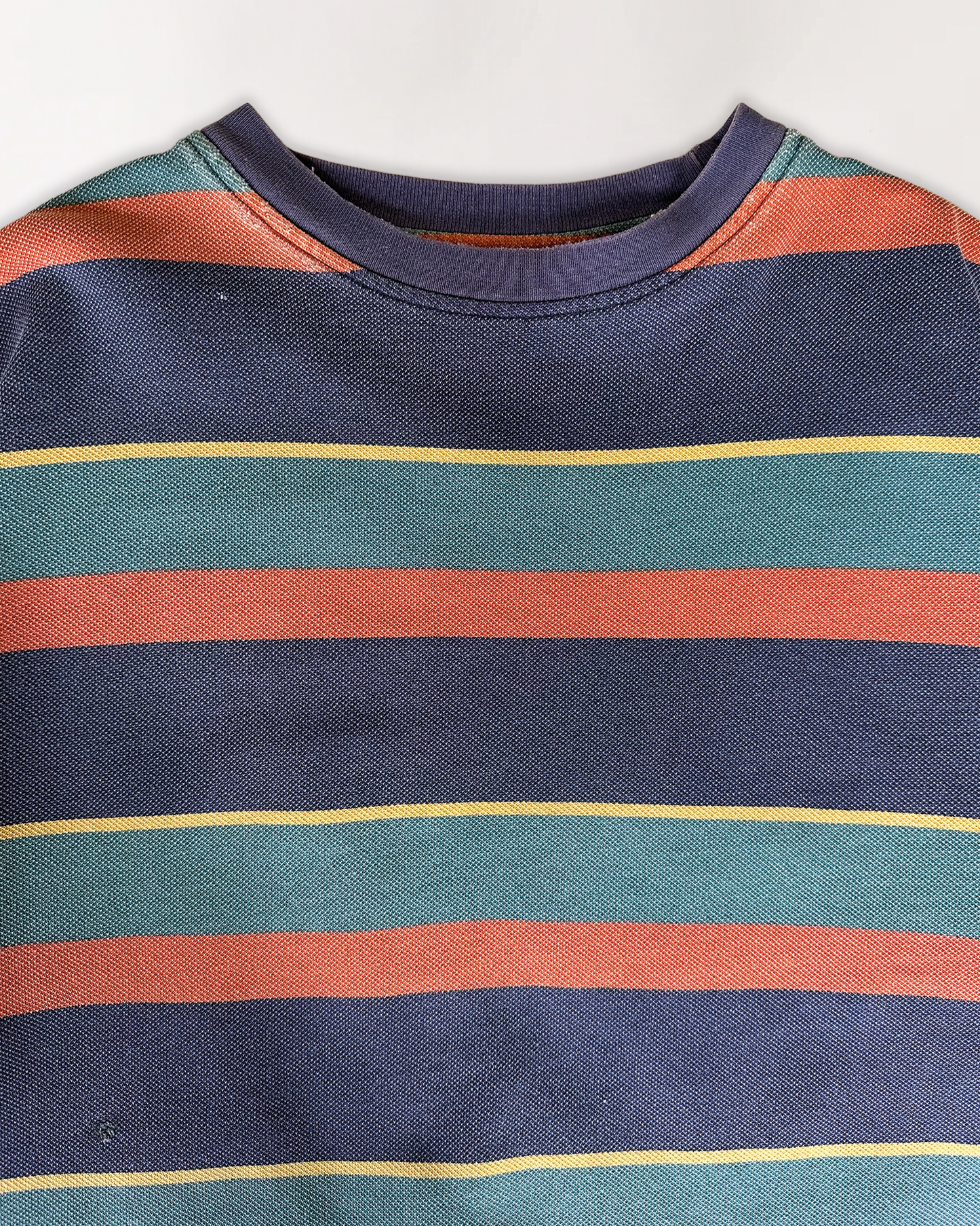 90s GAP STRIPED PIQUE SWEATSHIRT ORANGE M/L