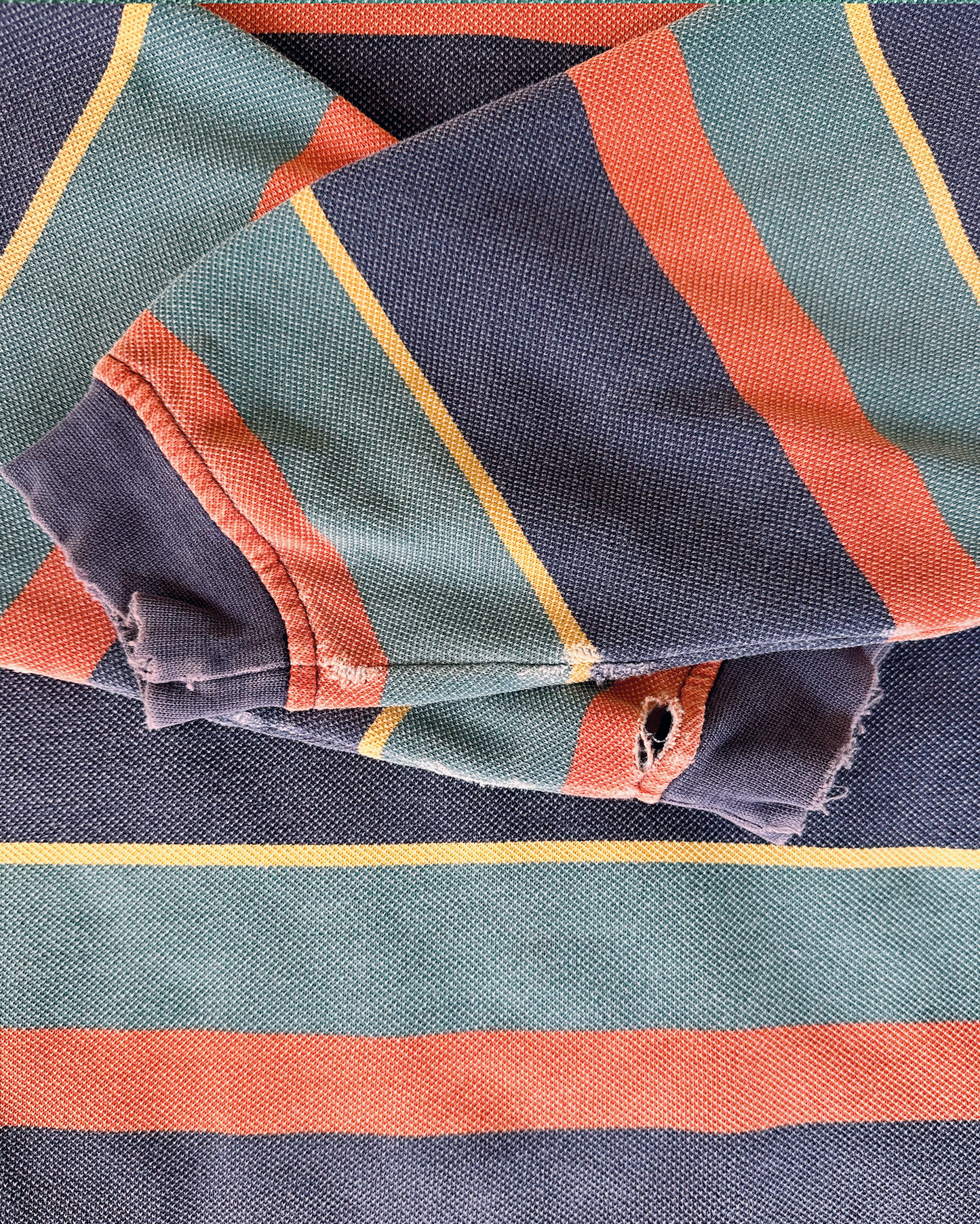 90s GAP STRIPED PIQUE SWEATSHIRT ORANGE M/L