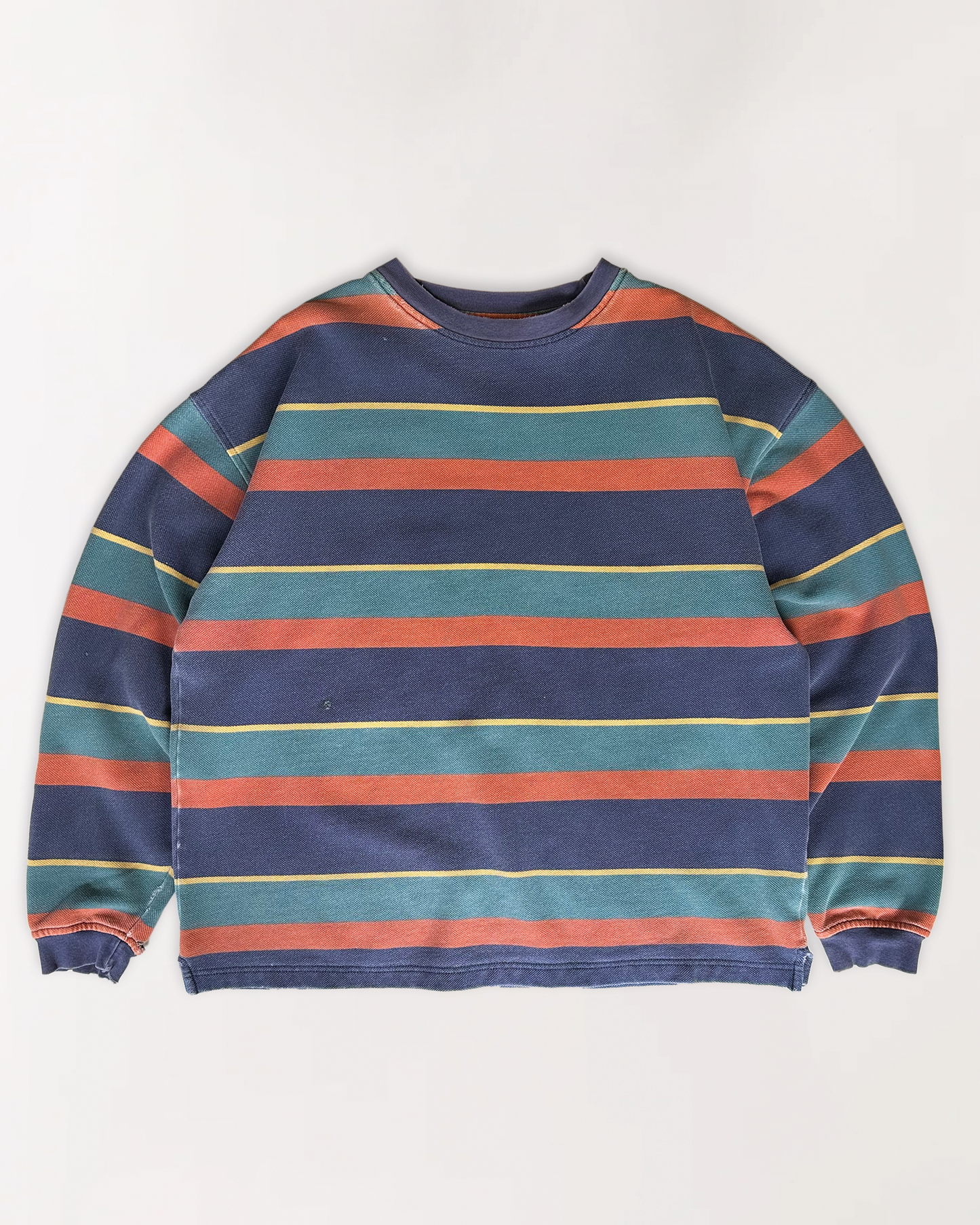 90s GAP STRIPED PIQUE SWEATSHIRT ORANGE M/L