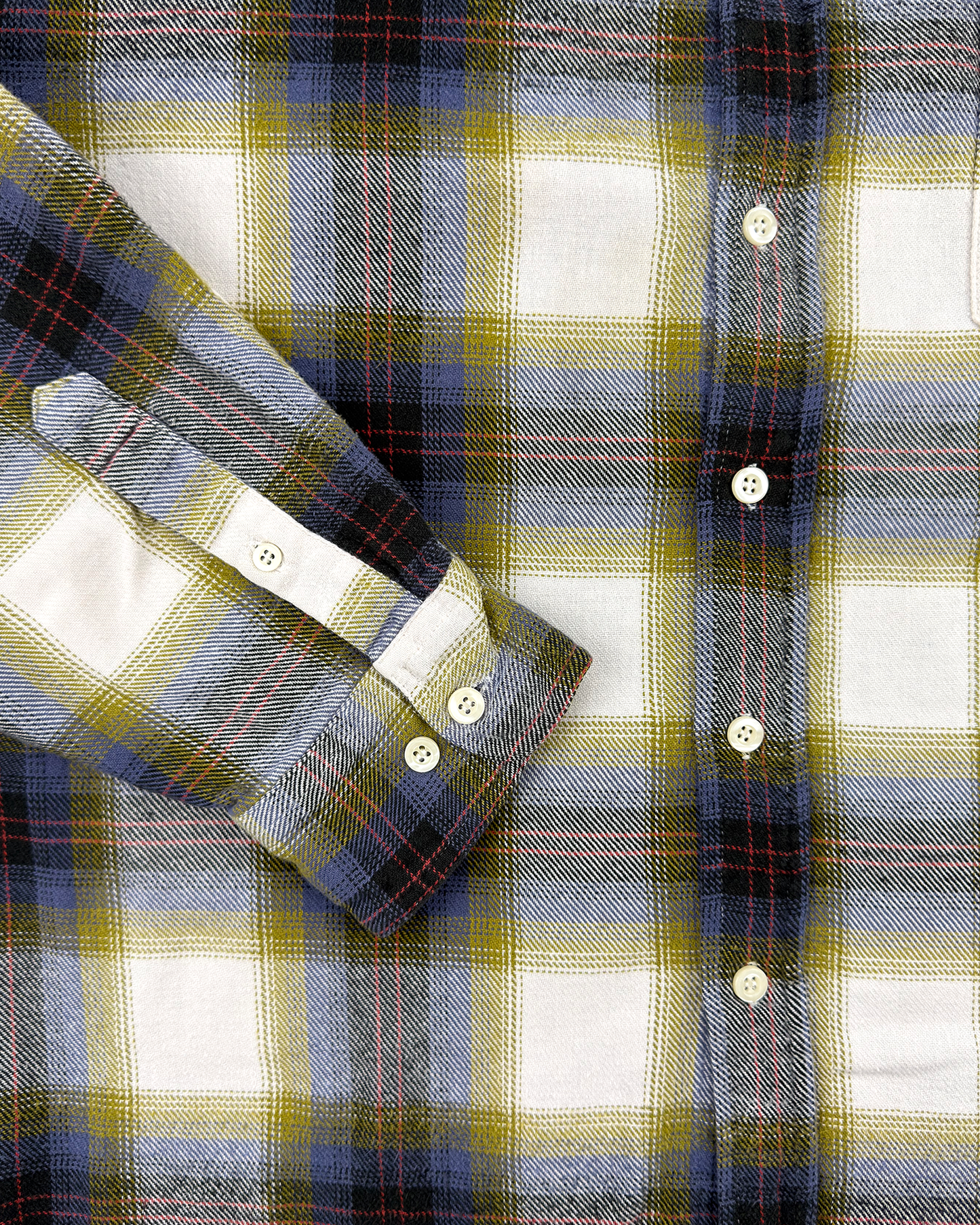 90s Gap Shadow Plaid Flannel Shirt: Gold XL