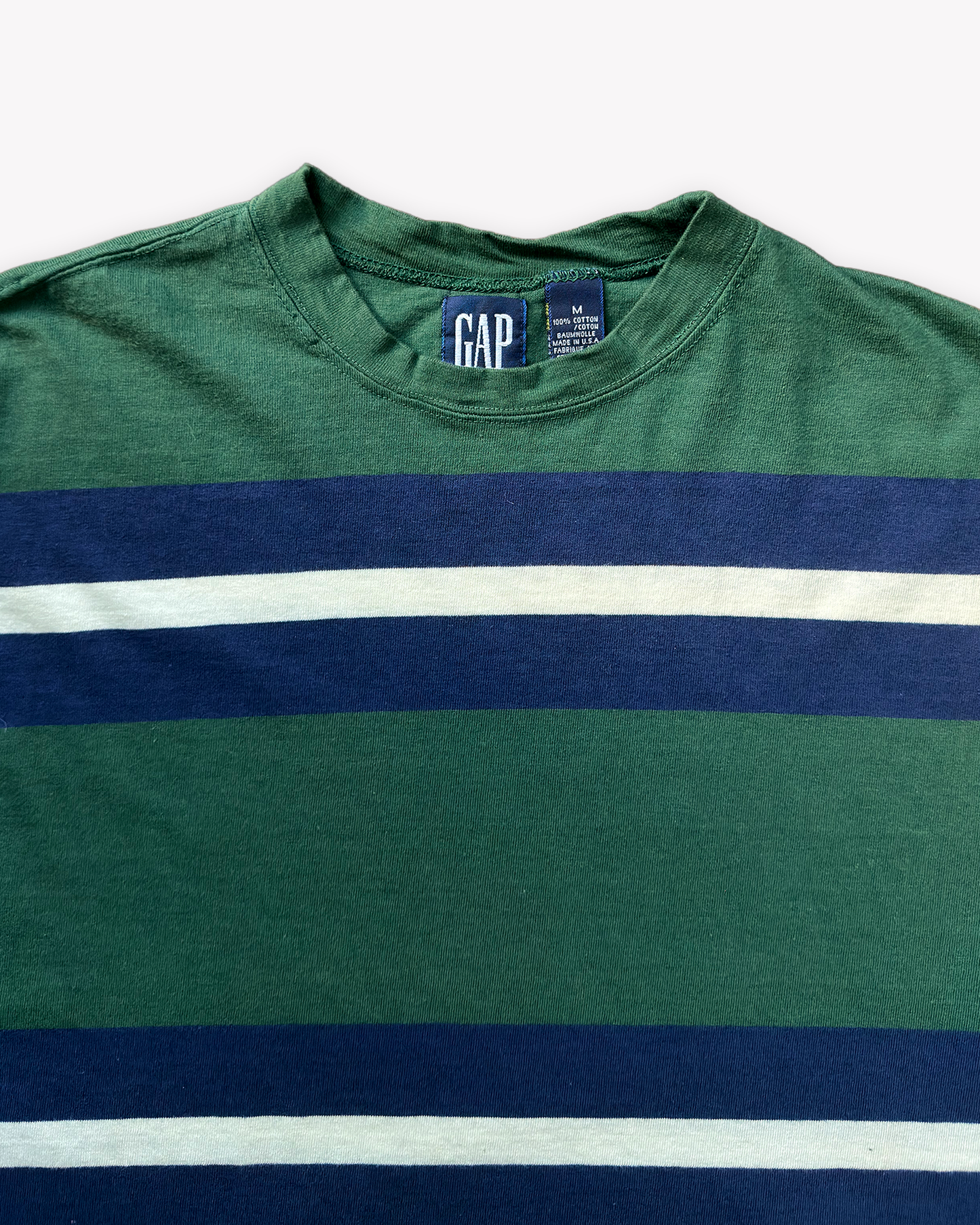 90s Gap Striped Tee: Green L