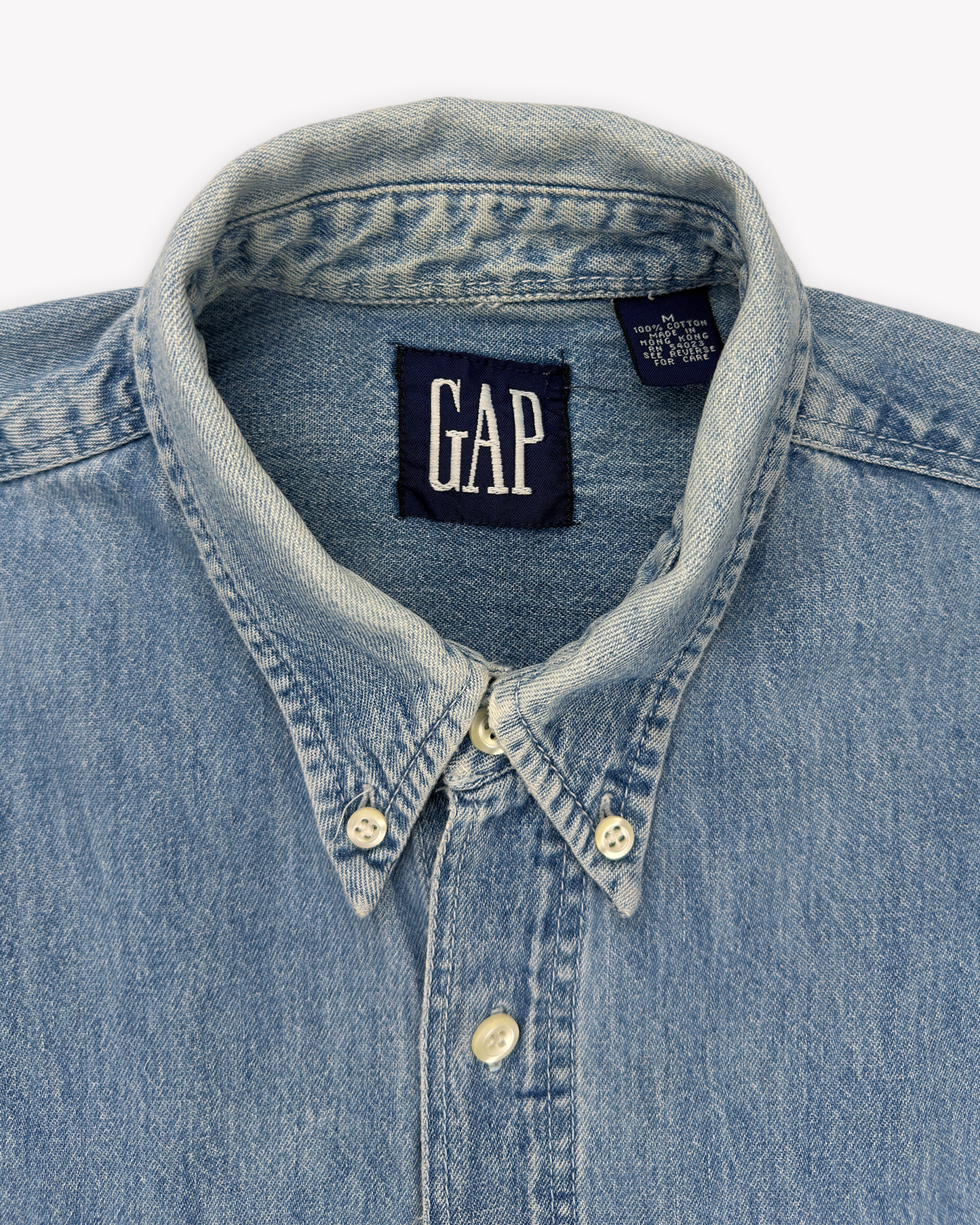 90s Gap Denim Work Shirt: Blue M
