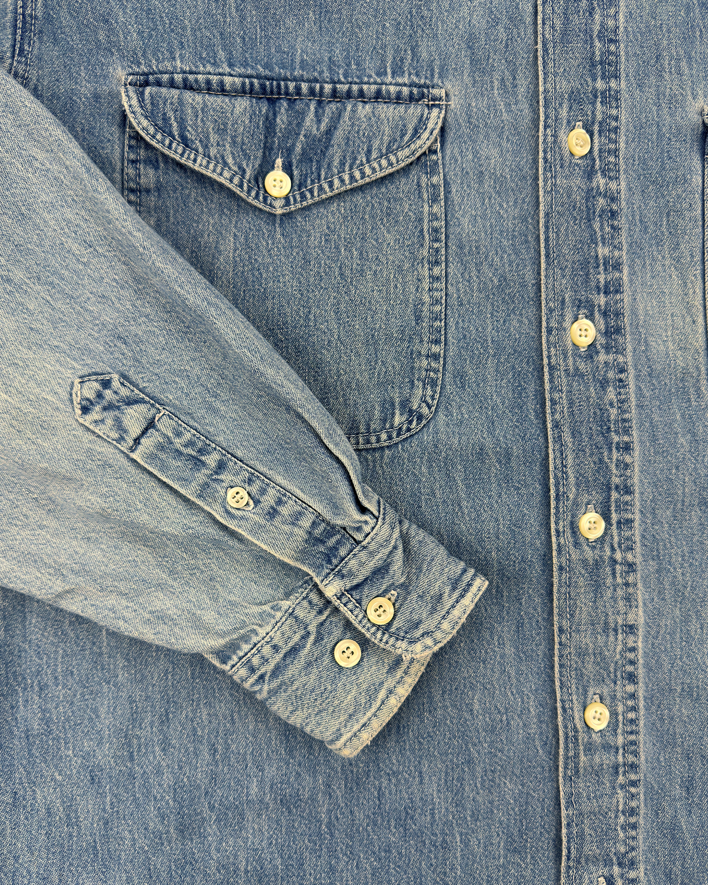 90s Gap Denim Work Shirt: Blue M
