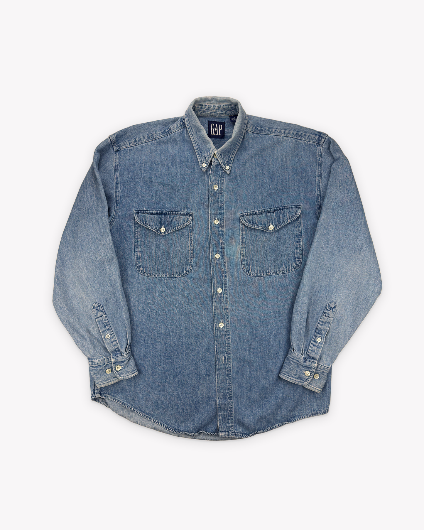 90s Gap Denim Work Shirt: Blue M