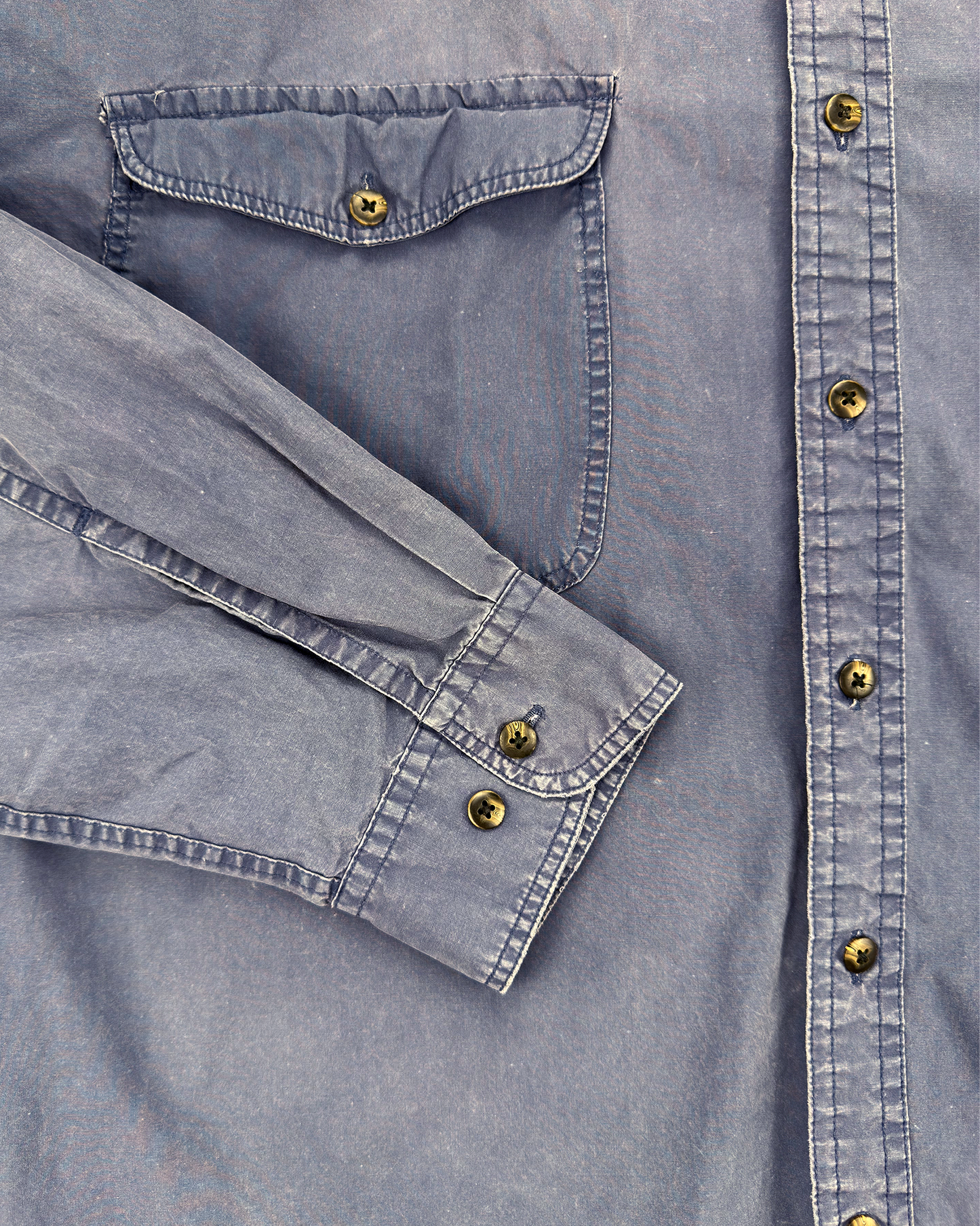 90s Gap Poplin Work Shirt: Blue XL