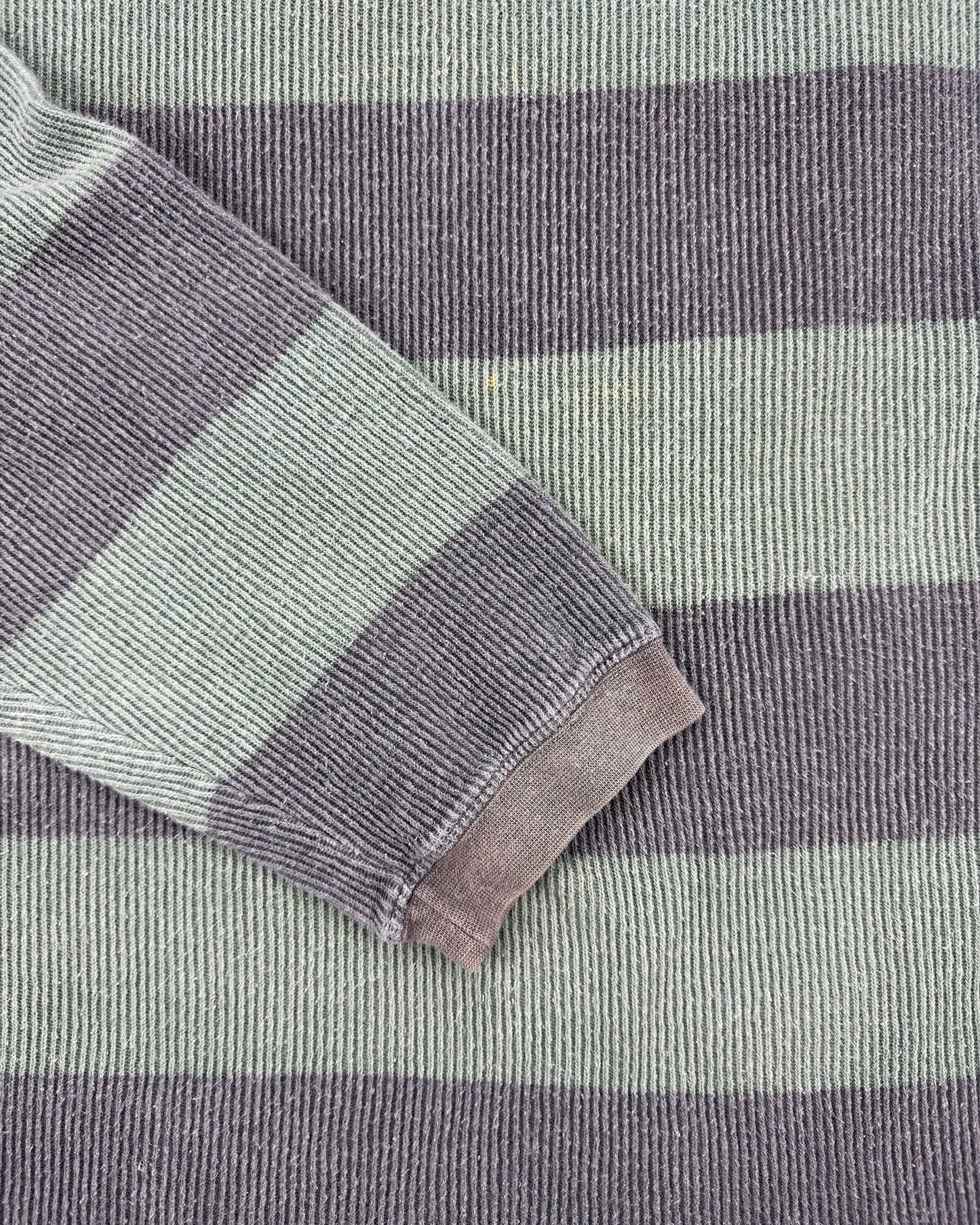 90s Gap Striped Ribbed Thermal LS: Green L/XL