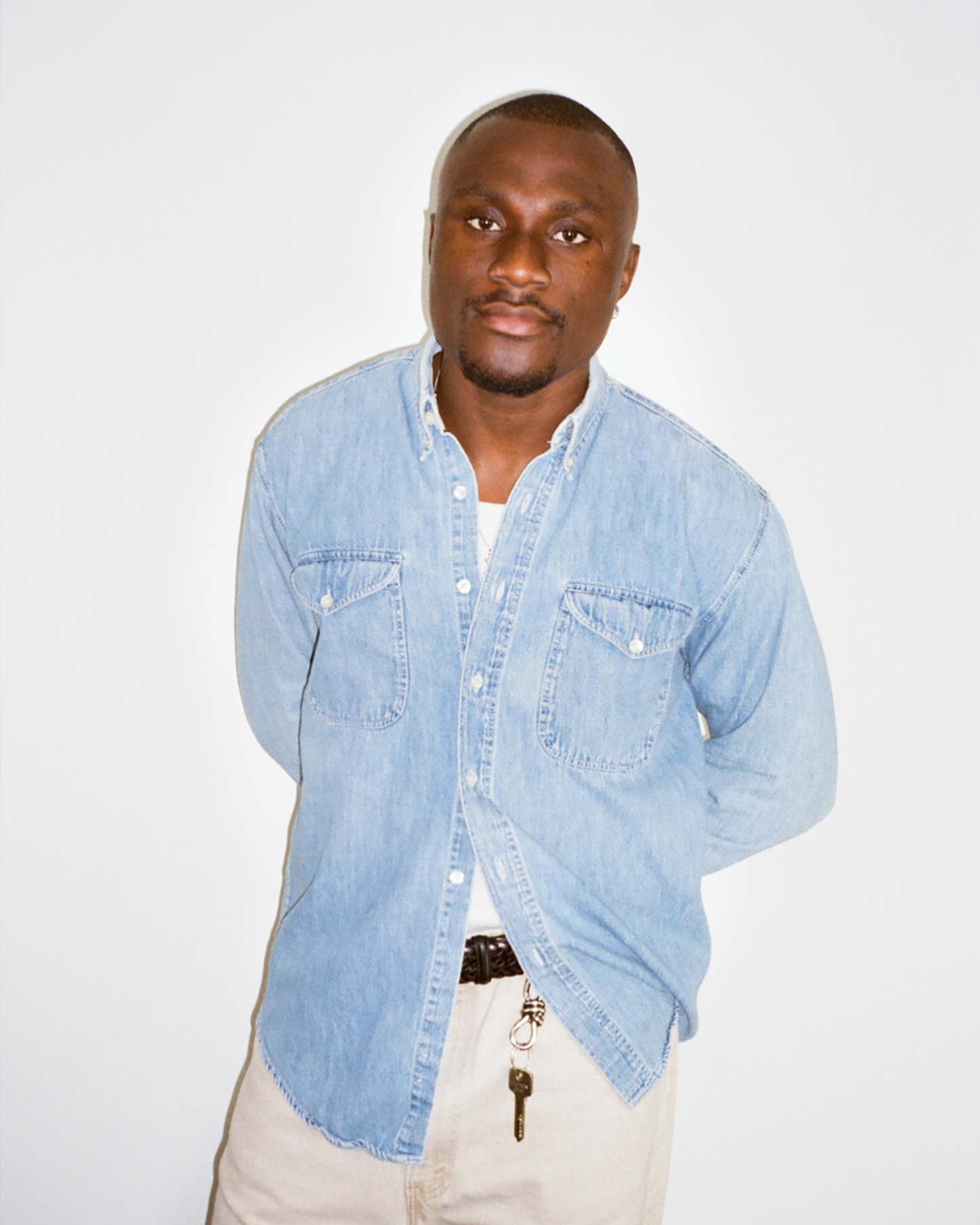 90s Gap Denim Work Shirt: Blue M