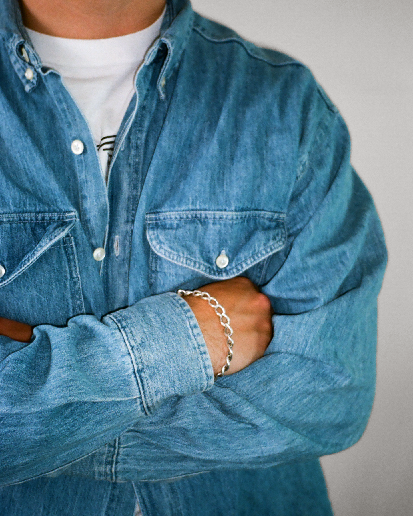 90s Gap Heavy Denim Work Shirt: Blue XL