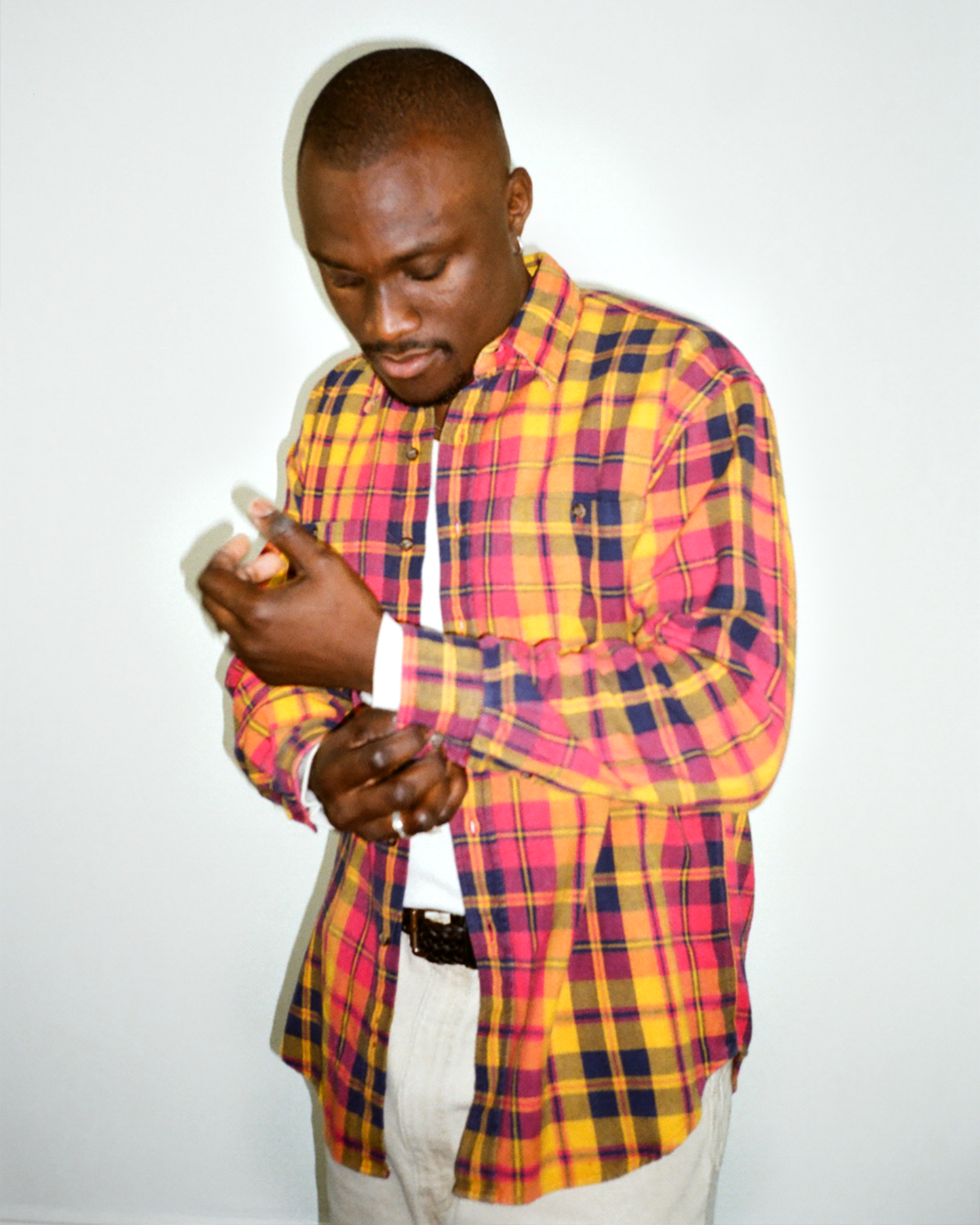 90s Gap Flannel Work Shirt: Yellow L