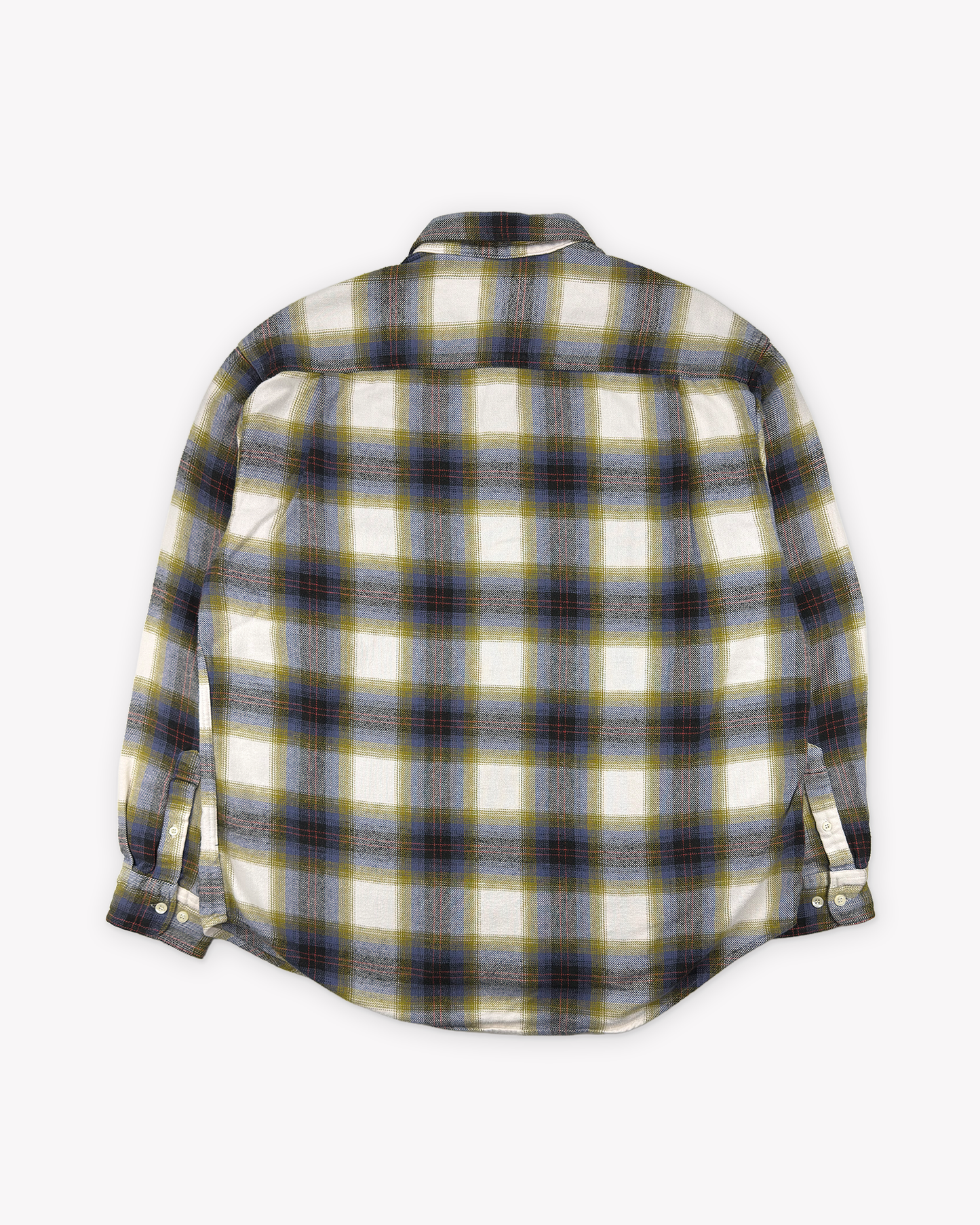 90s Gap Shadow Plaid Flannel Shirt: Gold XL