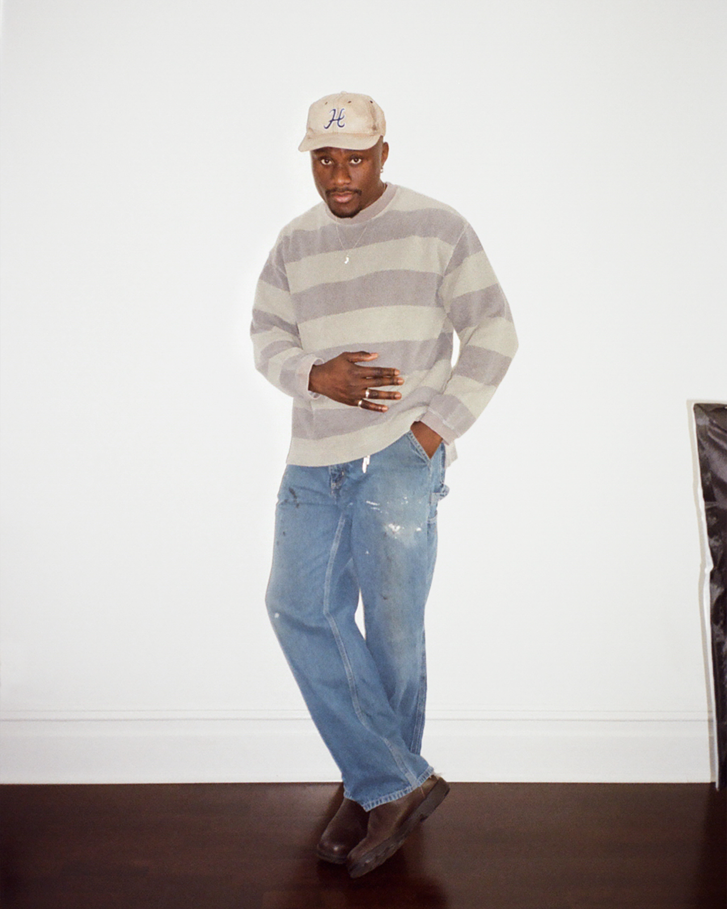 90s Gap Striped Ribbed Thermal LS: Green L/XL