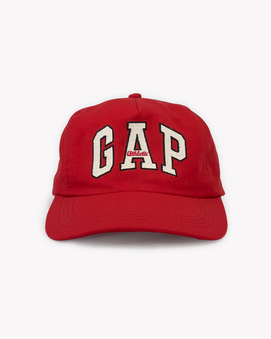90s Gap Athletic 5 Panel Snapback Cap: Red