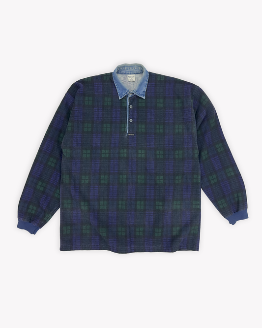 90s Structure Plaid Rugby: Blackwatch L