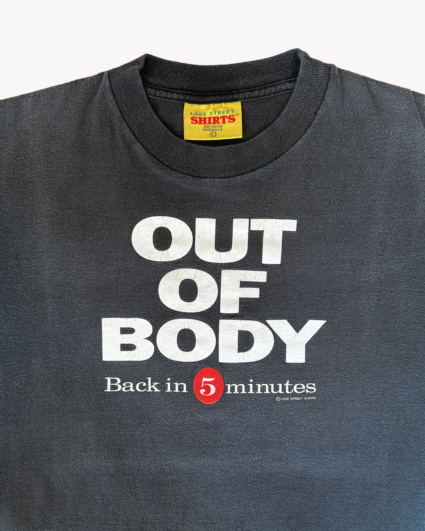 90s Out Of Body Single Stitch Tee: Black S/M
