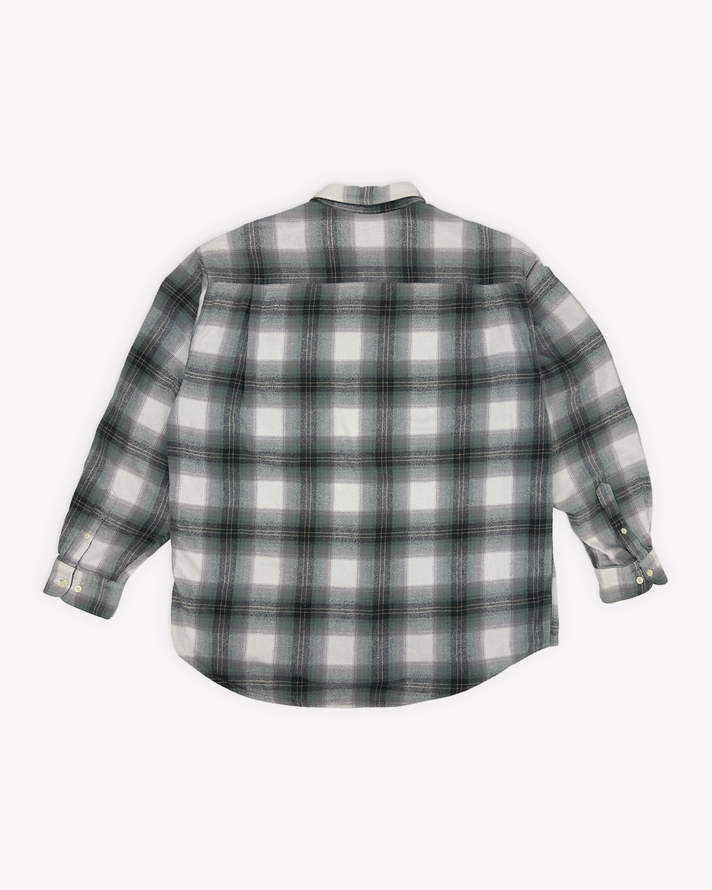 90s Gap Shadow Plaid Flannel Shirt: Green XL