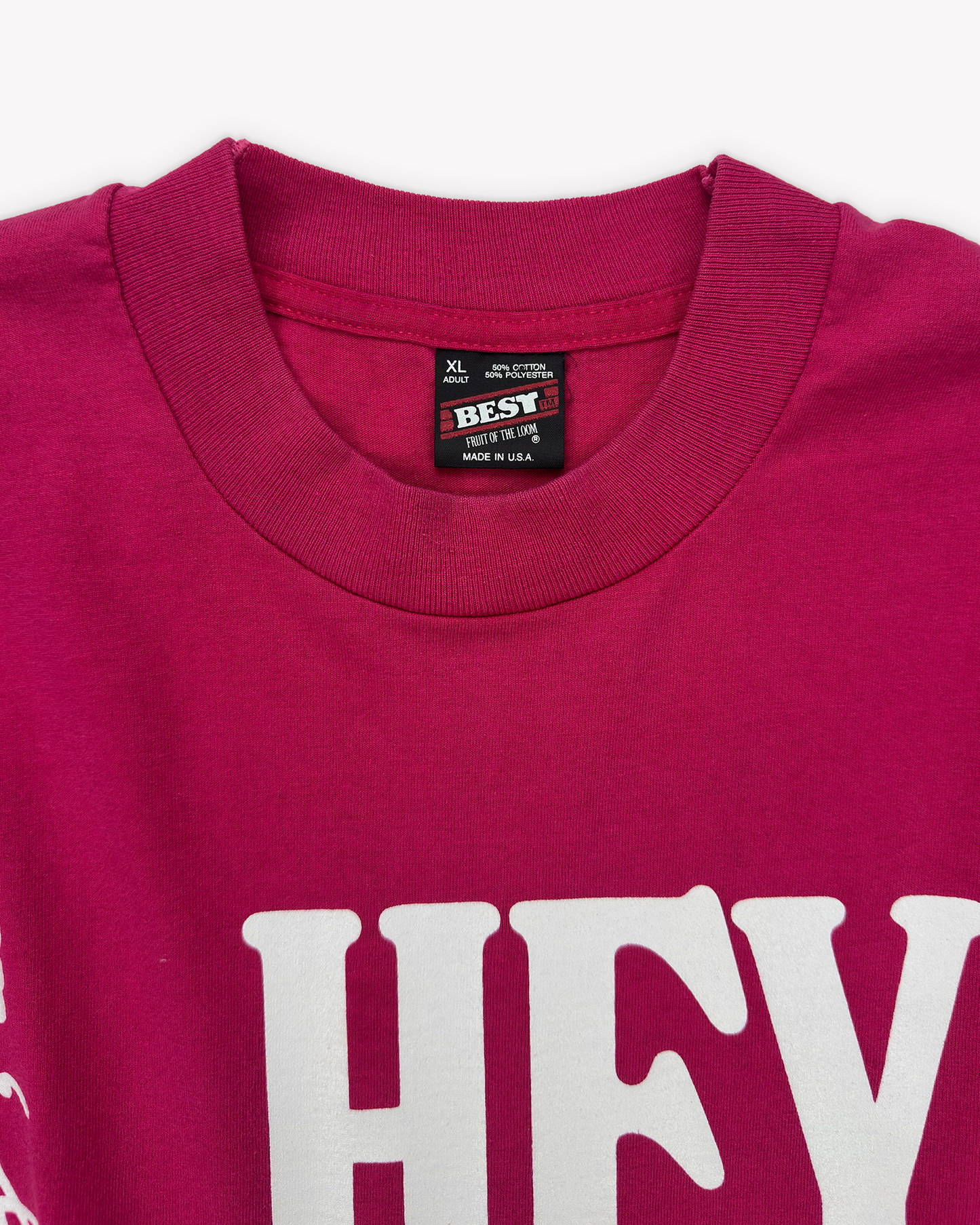 90s Hey Y'All Single Stitch Tee: Pink L