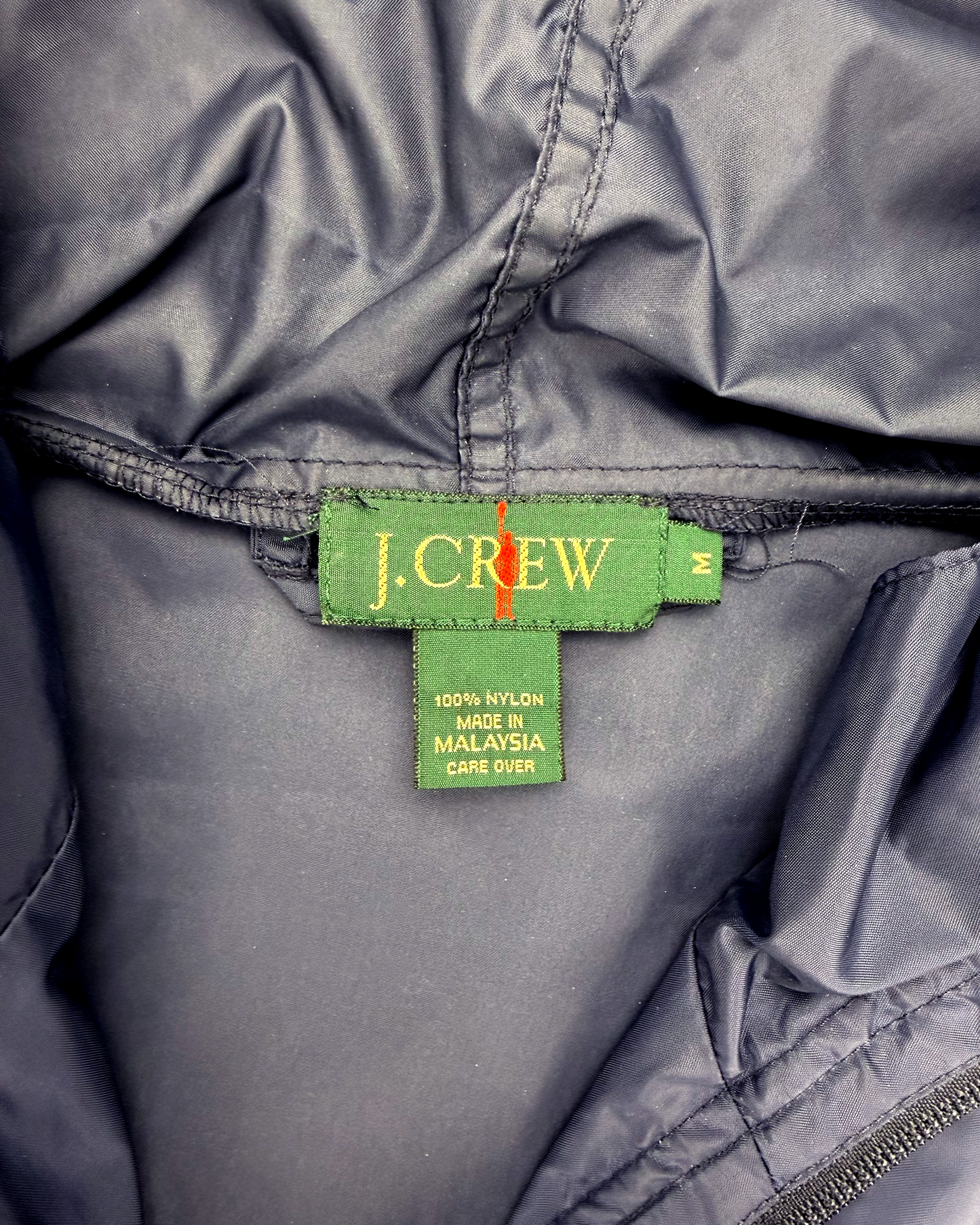 90s J.Crew Nylon Hooded Anorak: Navy L