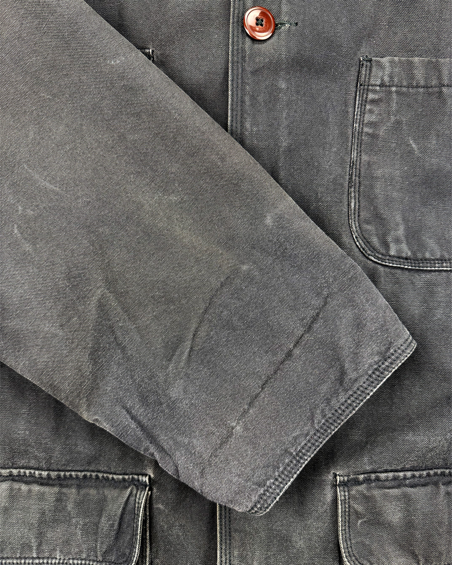 90s J.Crew Leather Collar Barn Jacket: Black XL